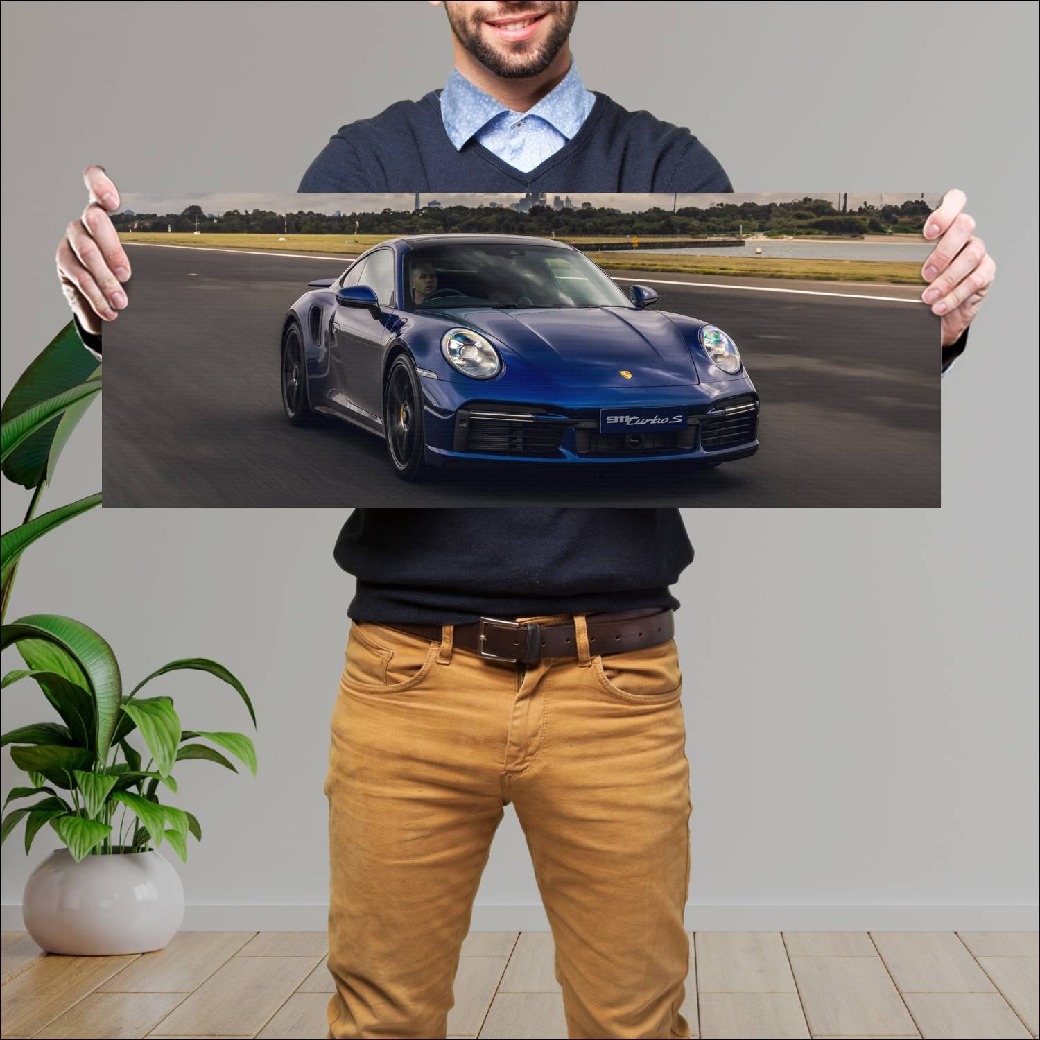Cuadro grande 30x80cm 2020 porsche 911 turbo s au 365 Porsche