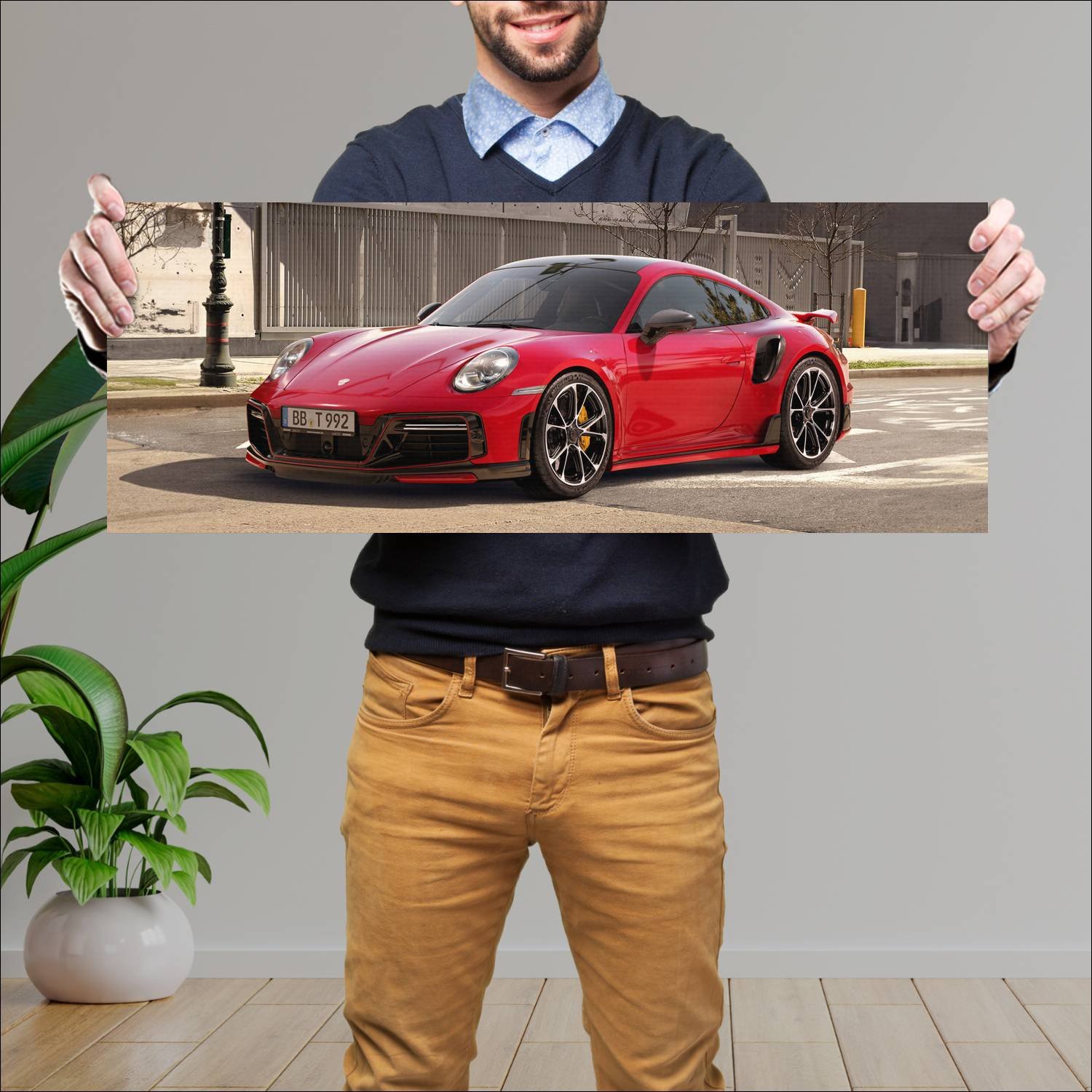 Cuadro grande 30x80cm 2020 porsche 911 turbo s by 366 Porsche