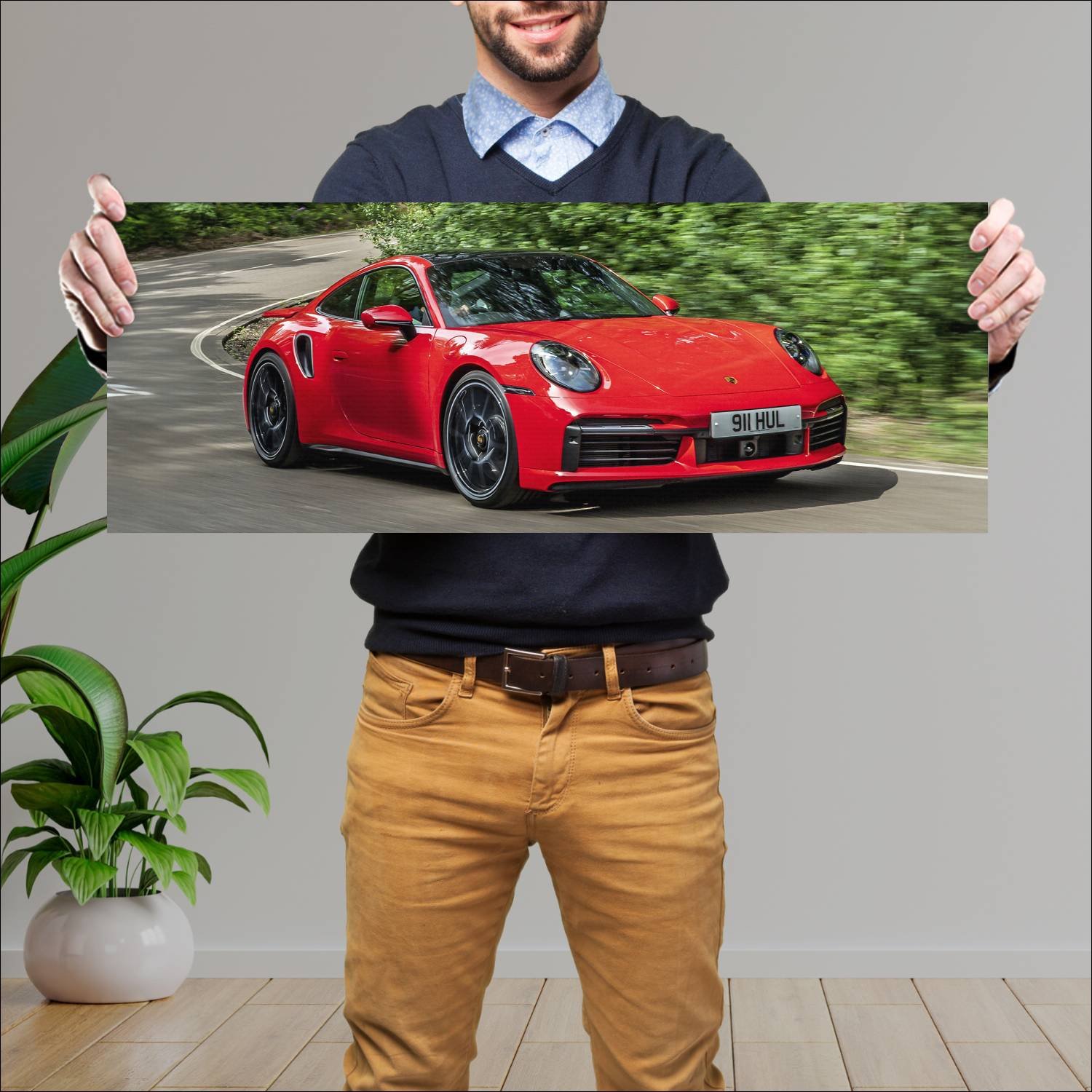 Cuadro grande 30x80cm 2020 porsche 911 turbo s uk 373 Porsche