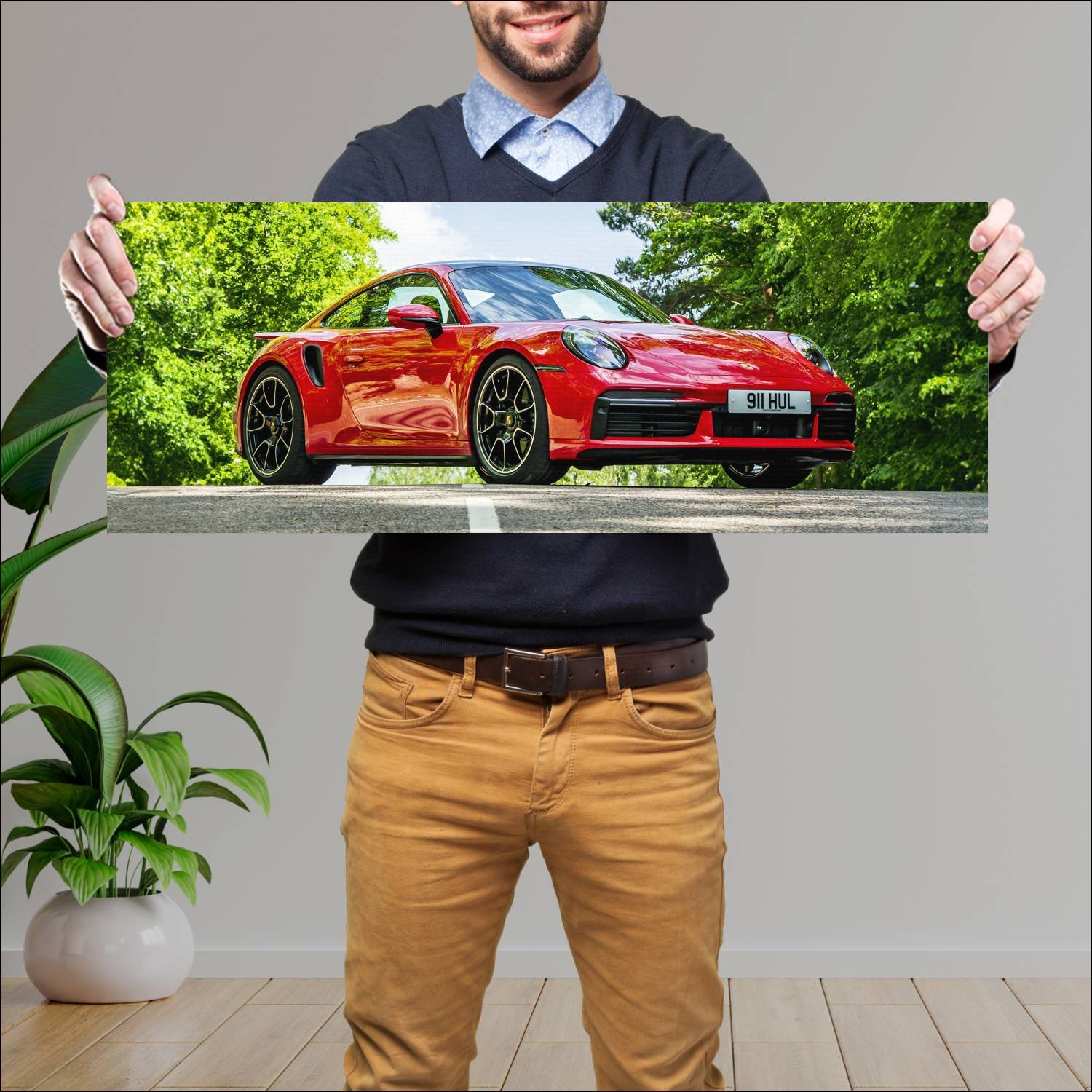 Cuadro grande 30x80cm 2020 porsche 911 turbo s uk 374 Porsche
