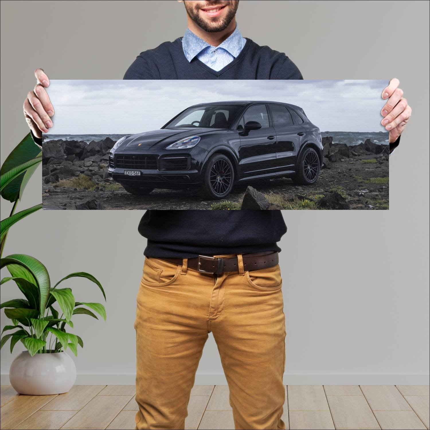 Cuadro grande 30x80cm 2020 porsche cayenne gts au 380 Porsche
