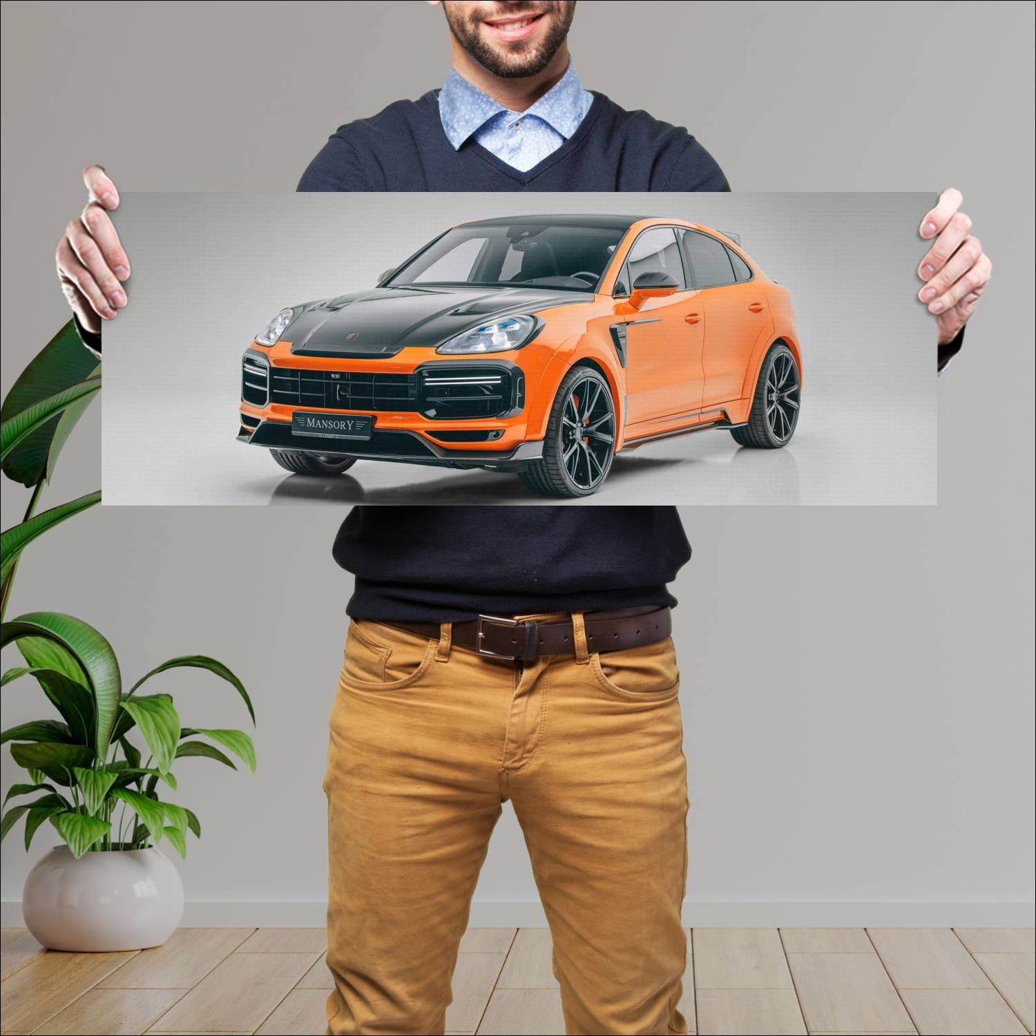 Cuadro grande 30x80cm 2020 porsche cayenne turbo c 385 Porsche