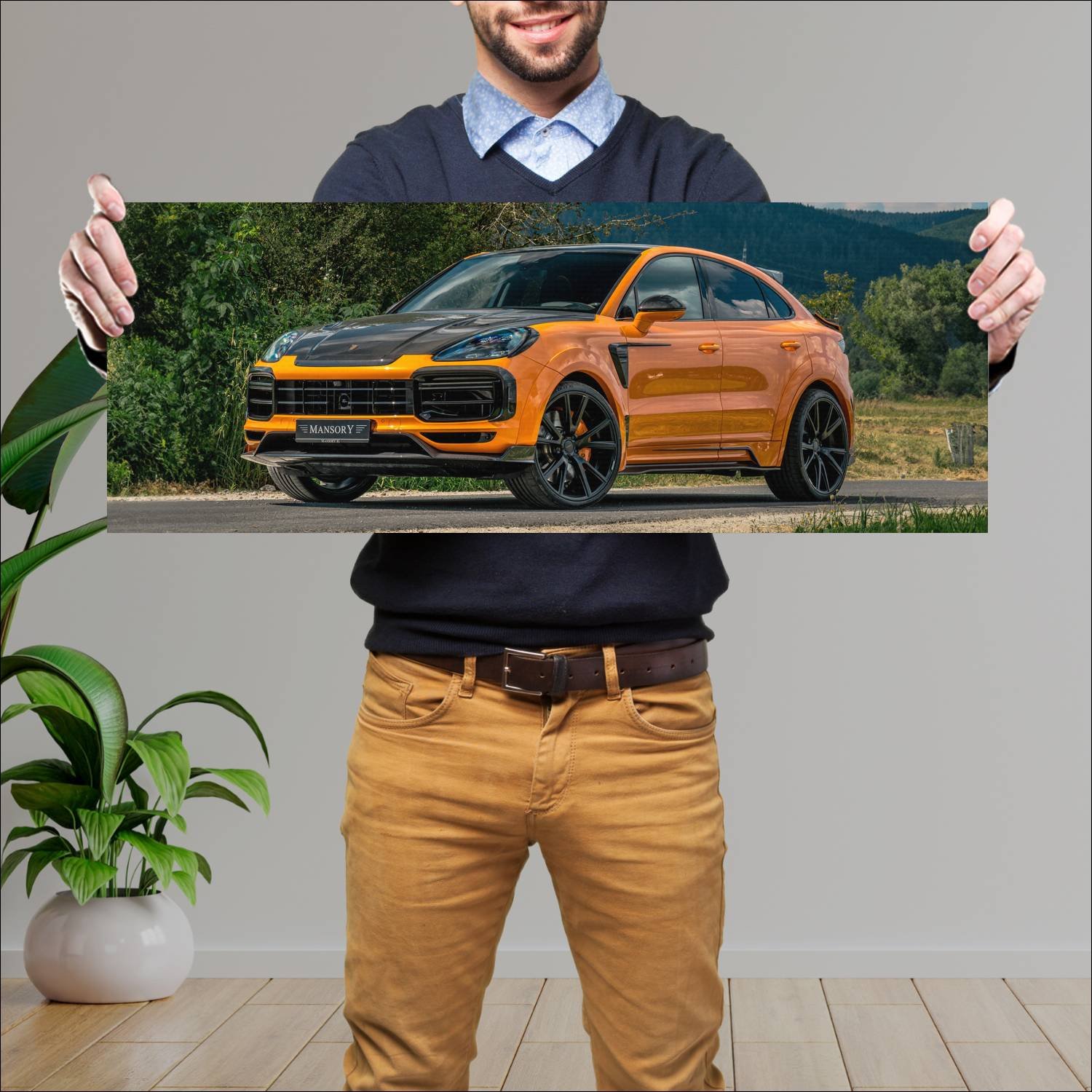 Cuadro grande 30x80cm 2020 porsche cayenne turbo c 386 Porsche