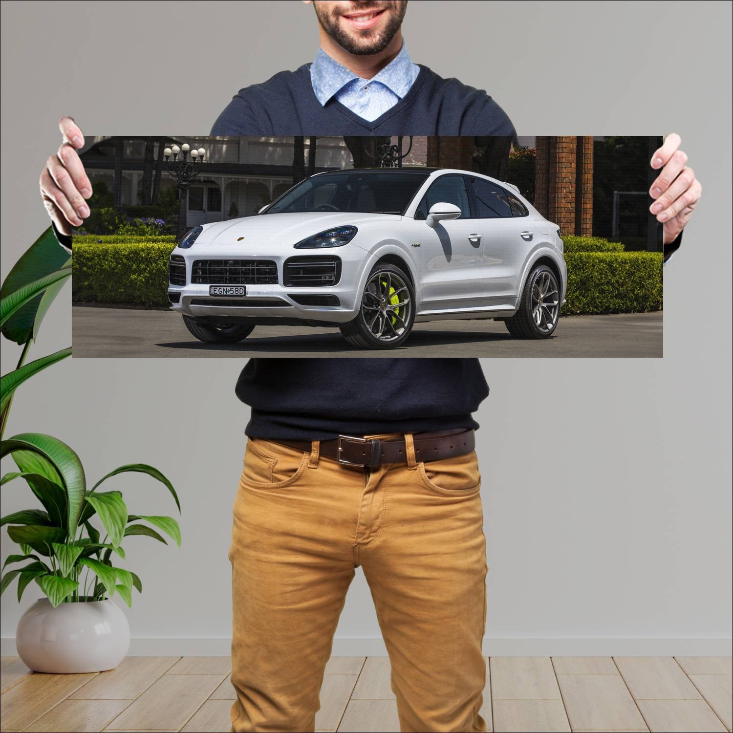 Cuadro grande 30x80cm 2020 porsche cayenne turbo s 388 Porsche