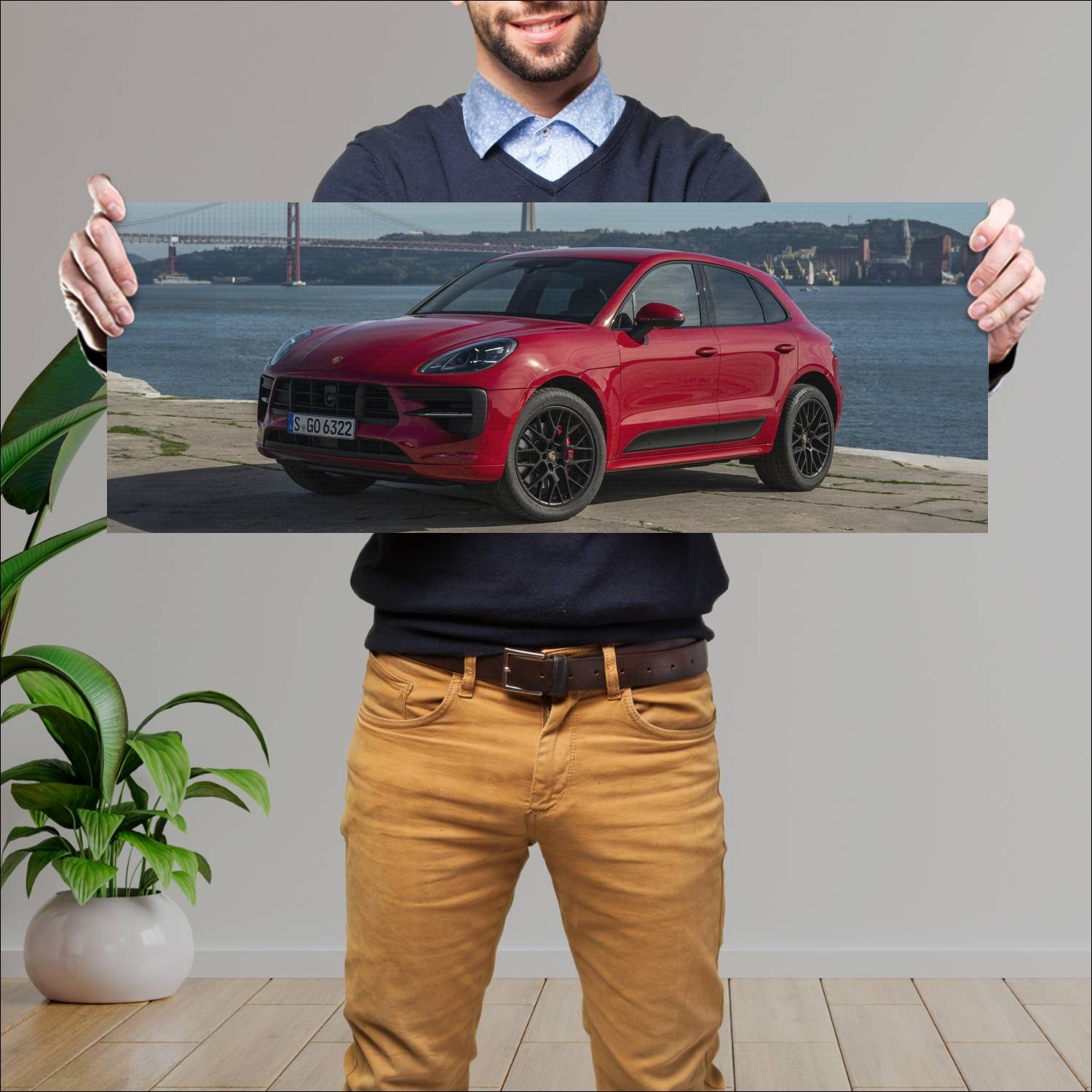 Cuadro grande 30x80cm 2020 porsche macan gts auto 392 Porsche