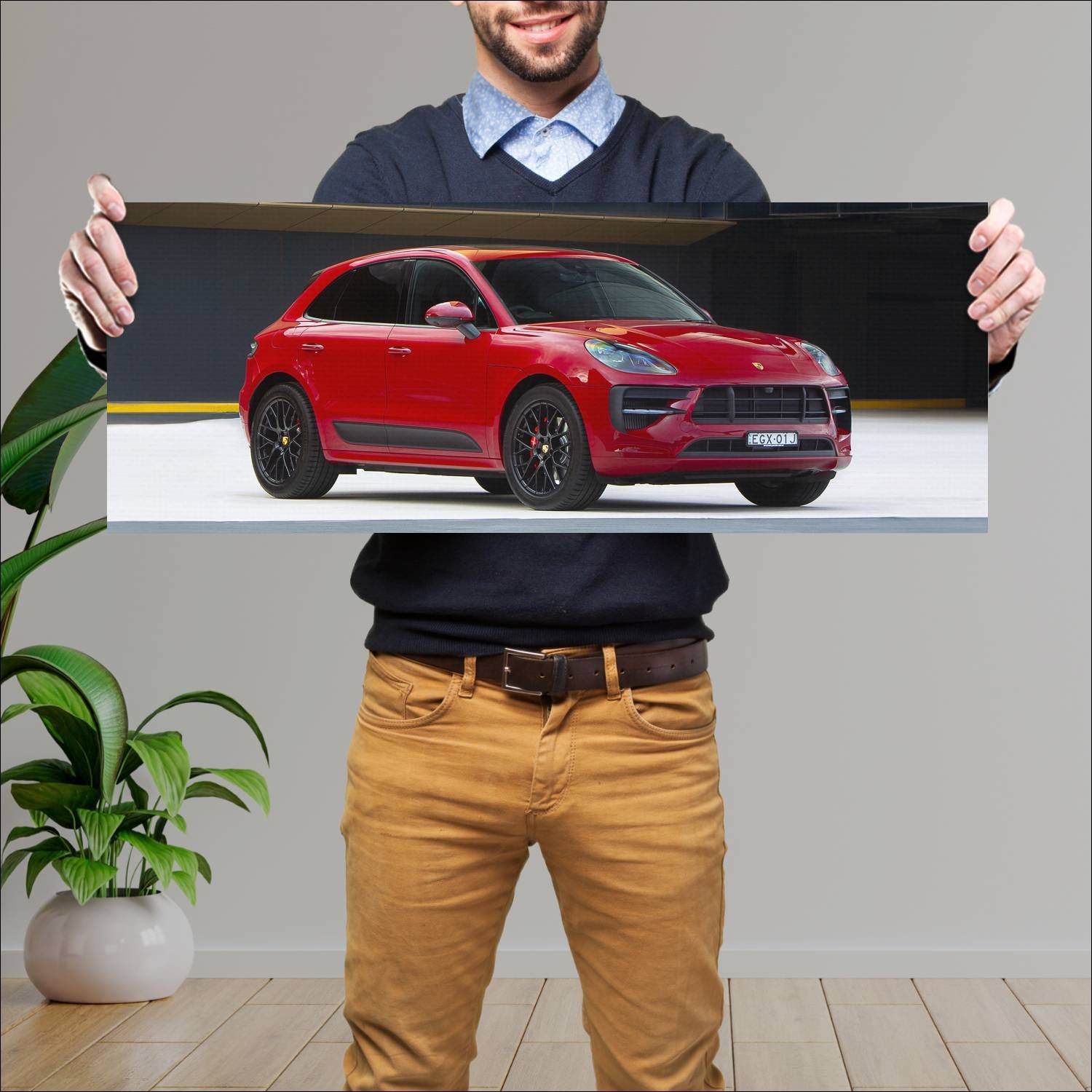 Cuadro grande 30x80cm 2020 porsche macan gts au 99 393 Porsche