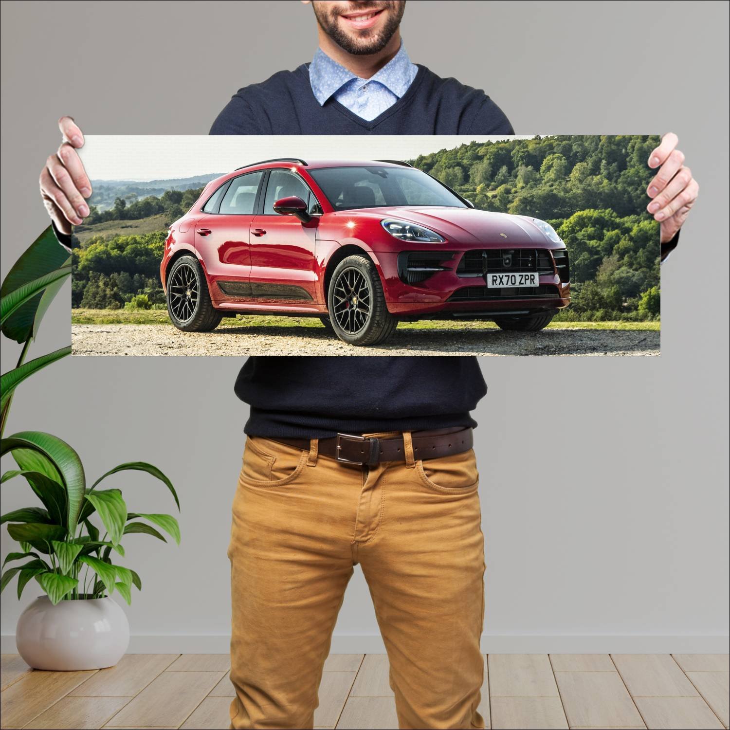 Cuadro grande 30x80cm 2020 porsche macan gts uk 10 394 Porsche