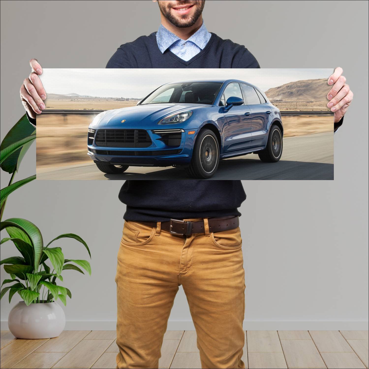 Cuadro grande 30x80cm 2020 porsche macan turbo us 396 Porsche