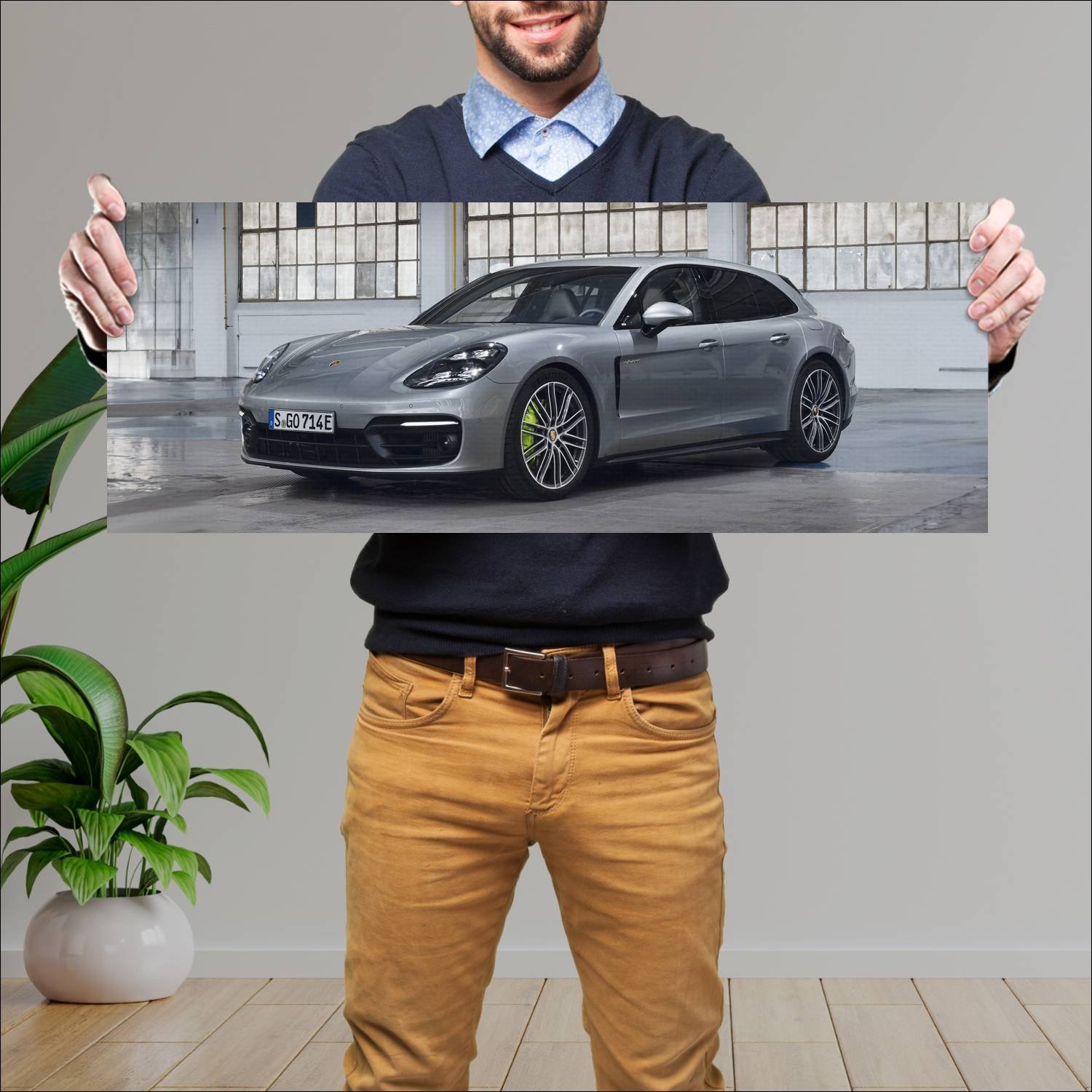 Cuadro grande 30x80cm 2020 porsche panamera e hybr 398 Porsche