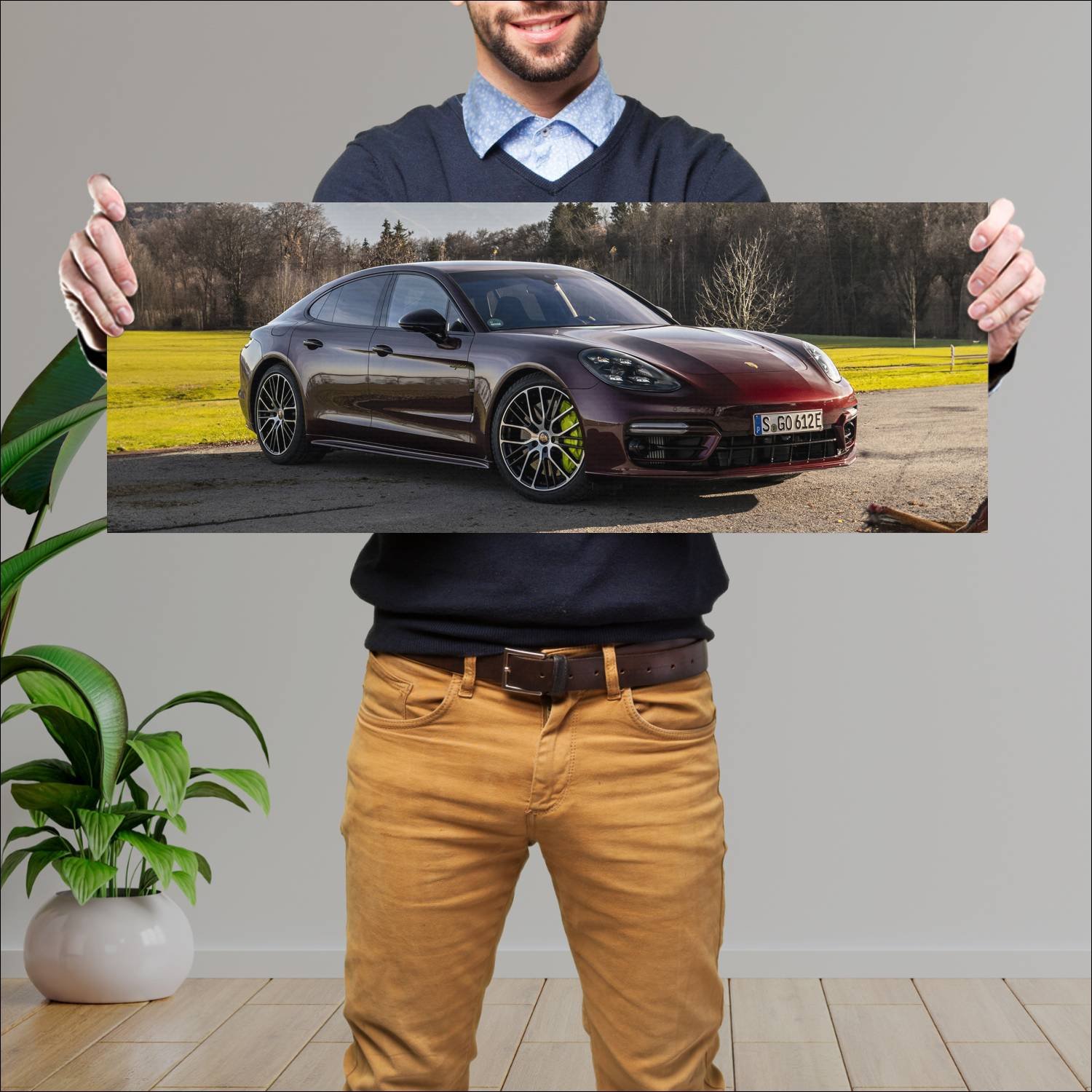 Cuadro grande 30x80cm 2020 porsche panamera e hybr 401 Porsche