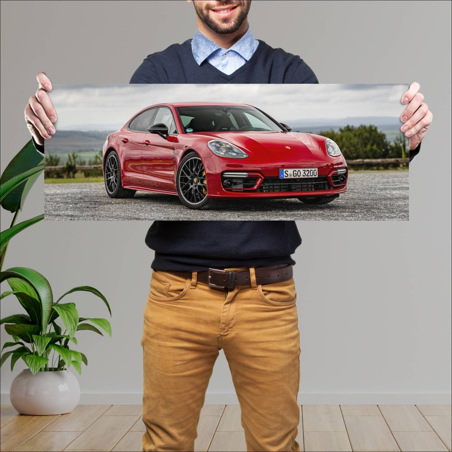 Cuadro grande 30x80cm 2020 porsche panamera gts 10 402 Porsche