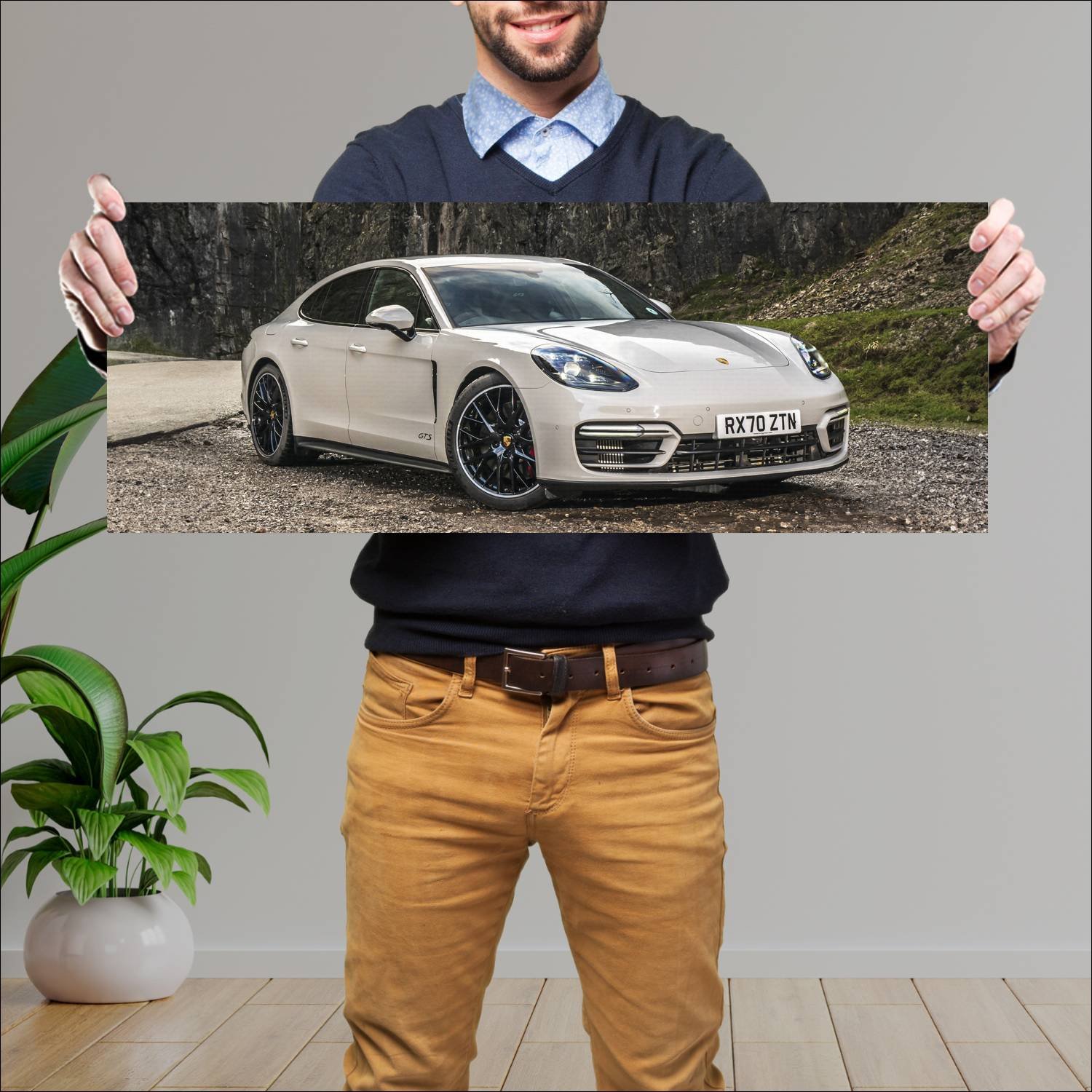 Cuadro grande 30x80cm 2020 porsche panamera gts uk 404 Porsche