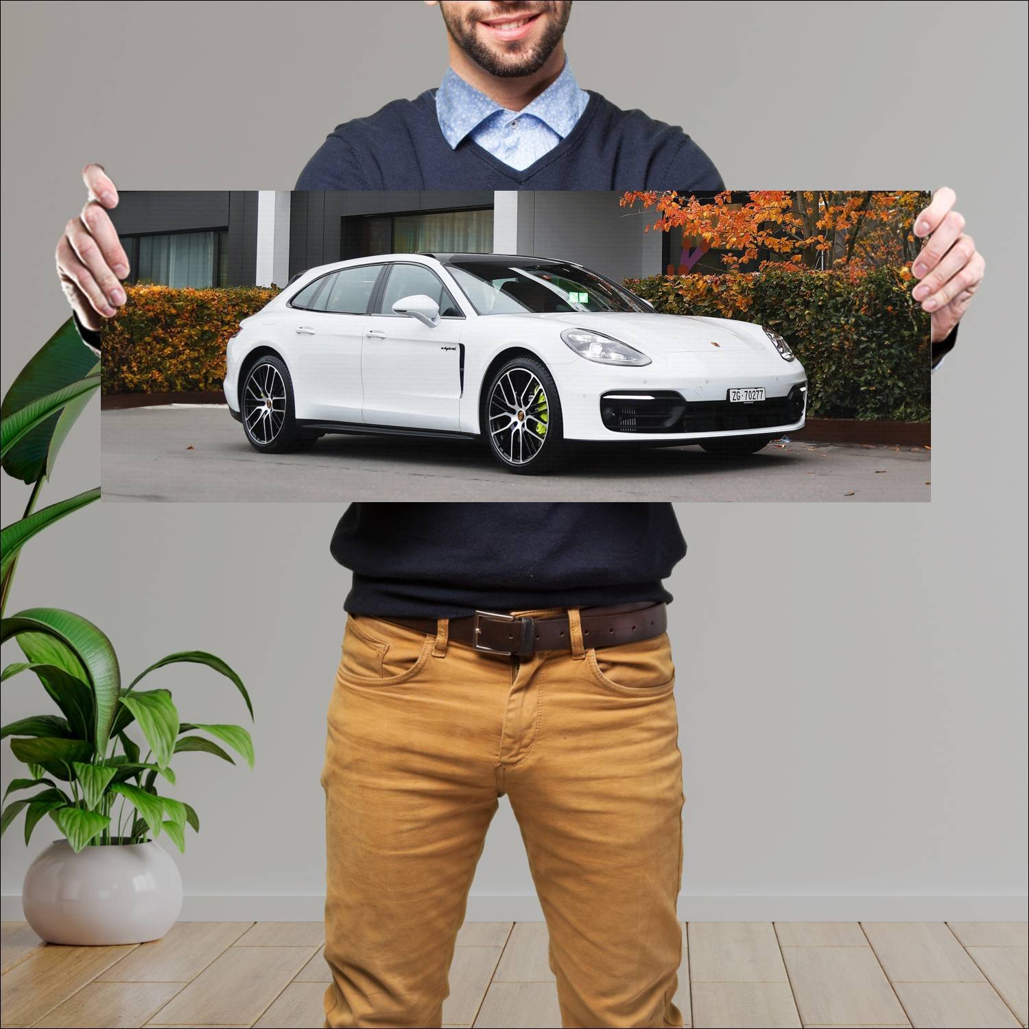 Cuadro grande 30x80cm 2020 porsche panamera s e hy 409 Porsche