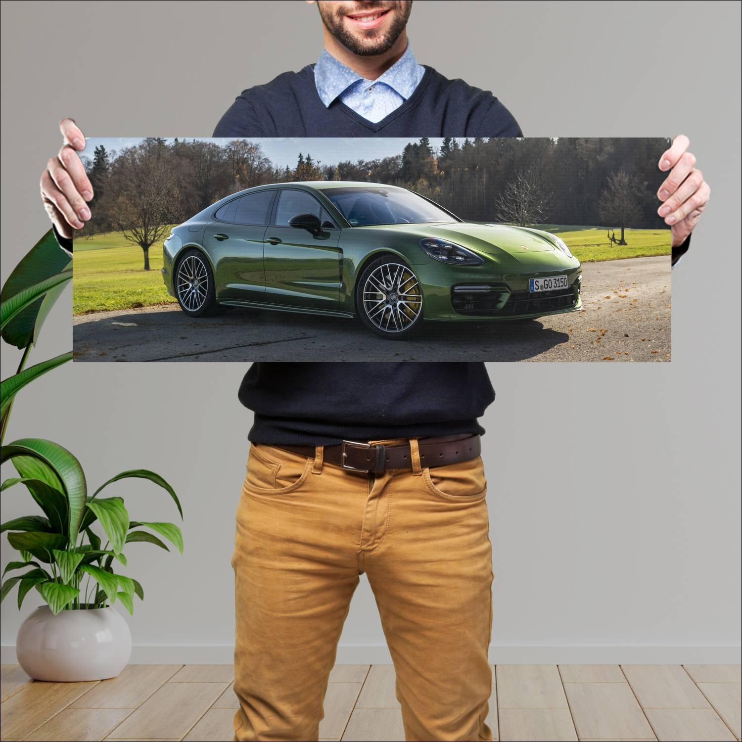 Cuadro grande 30x80cm 2020 porsche panamera s spor 412 Porsche