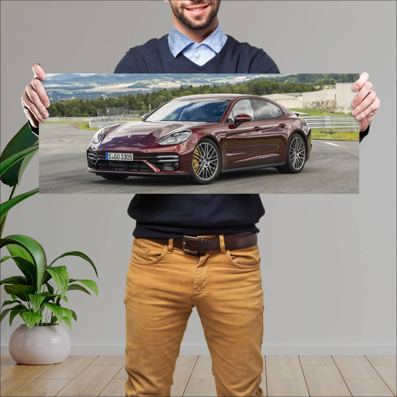 Cuadro grande 30x80cm 2020 porsche panamera turbo 414 Porsche
