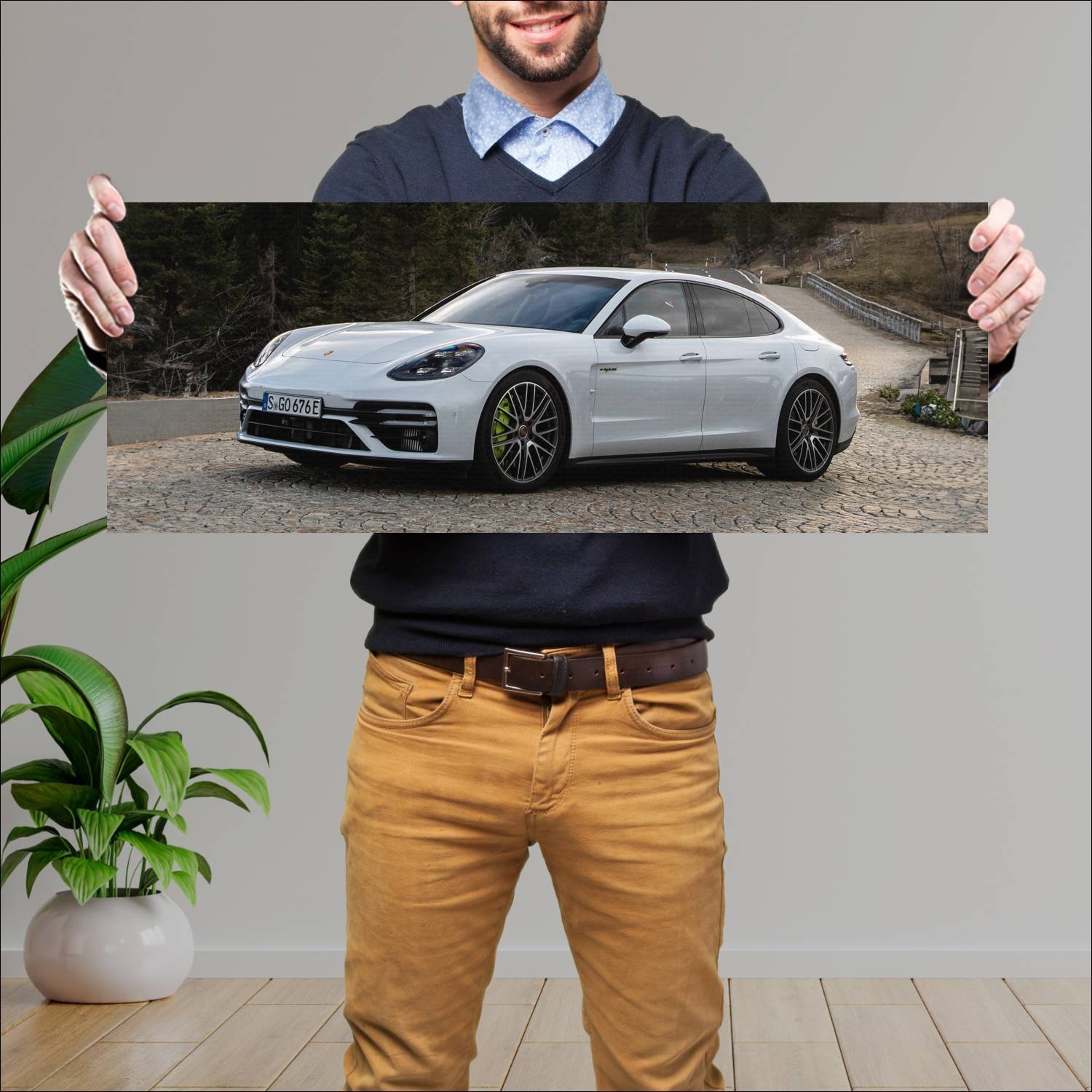 Cuadro grande 30x80cm 2020 porsche panamera turbo 416 Porsche