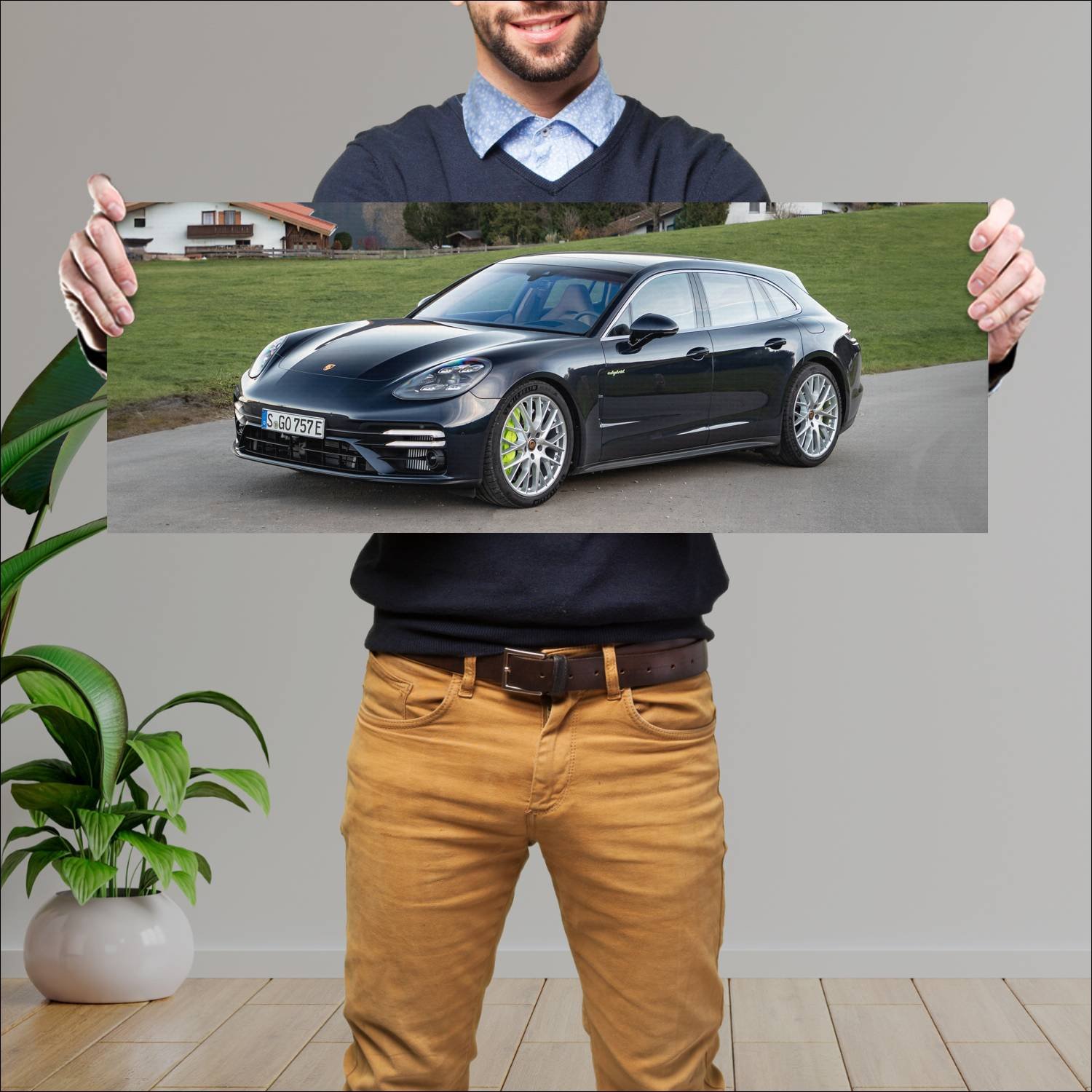 Cuadro grande 30x80cm 2020 porsche panamera turbo 418 Porsche