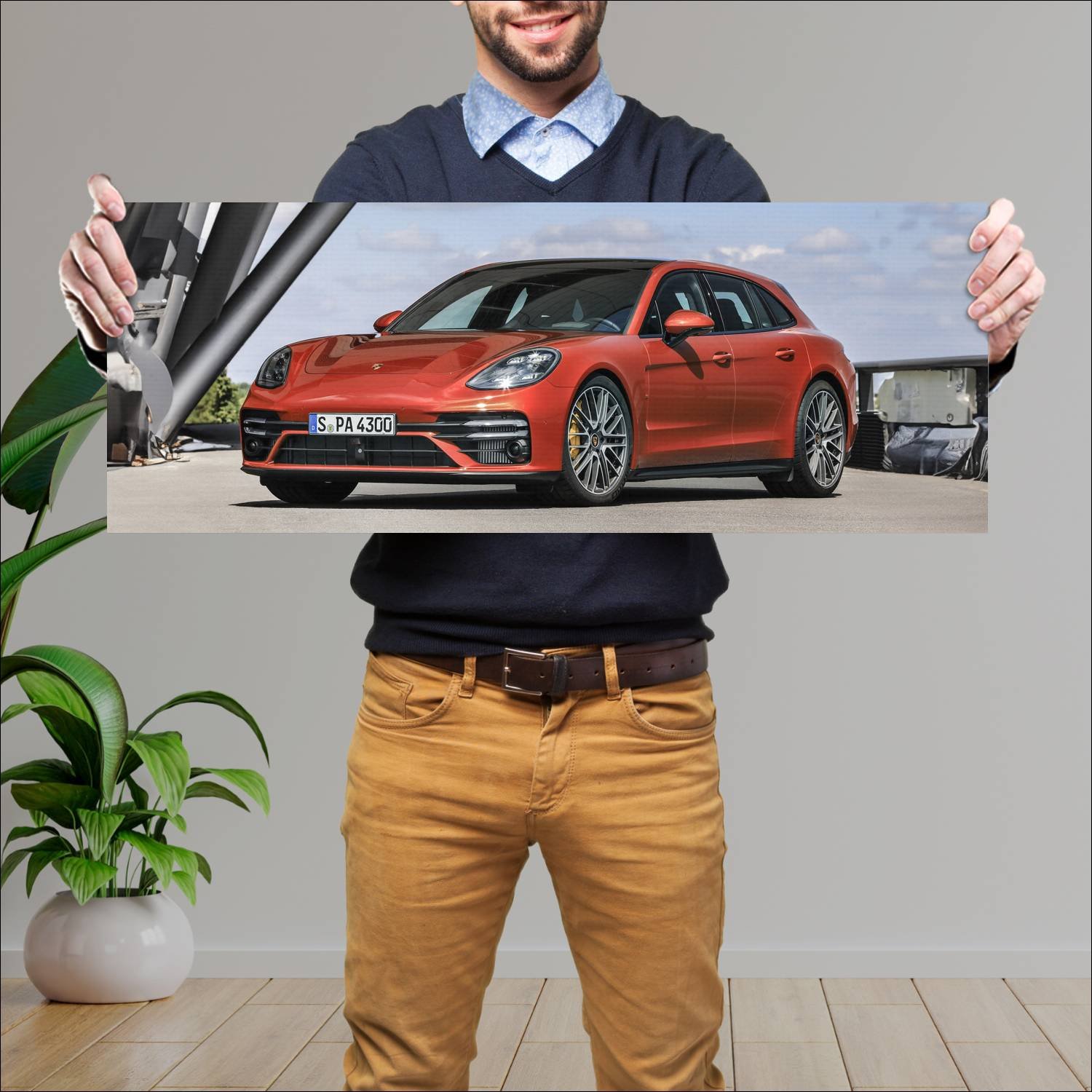 Cuadro grande 30x80cm 2020 porsche panamera turbo 419 Porsche