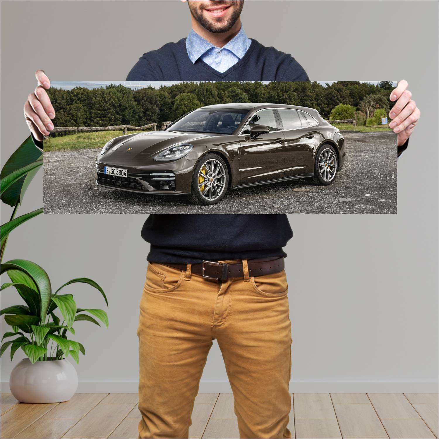 Cuadro grande 30x80cm 2020 porsche panamera turbo 420 Porsche