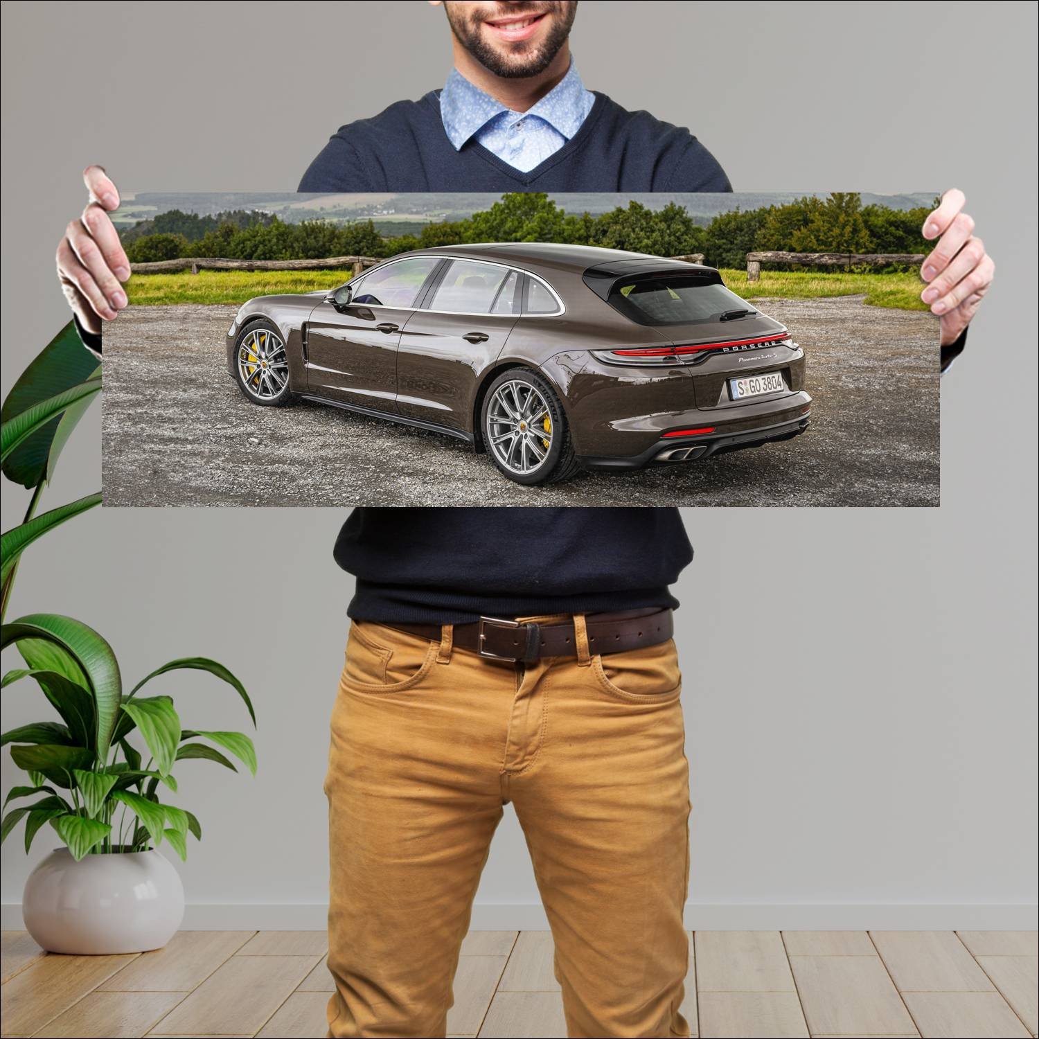 Cuadro grande 30x80cm 2020 porsche panamera turbo 421 Porsche