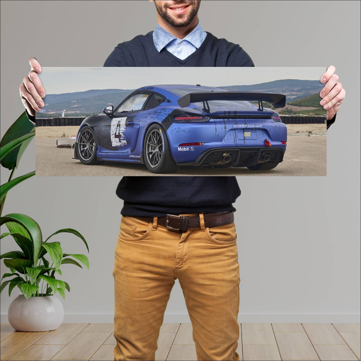 Cuadro grande 30x80cm 2021 porsche 718 cayman gt4 439 Porsche