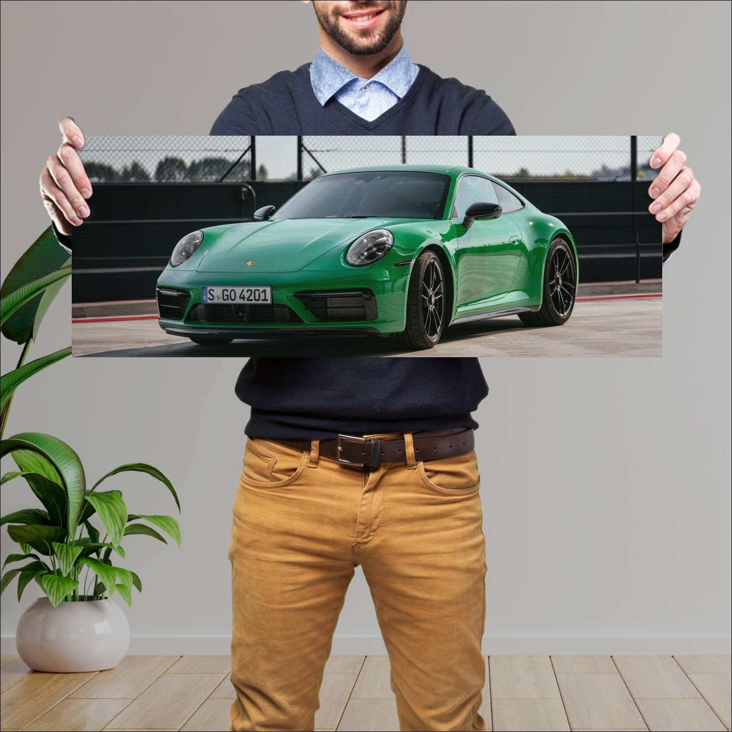 Cuadro grande 30x80cm 2021 porsche 911 carrera gts 443 Porsche