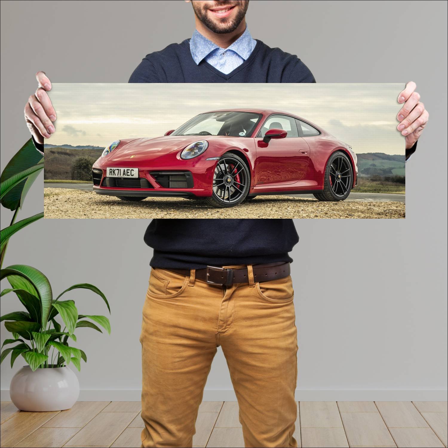 Cuadro grande 30x80cm 2021 porsche 911 carrera gts 447 Porsche