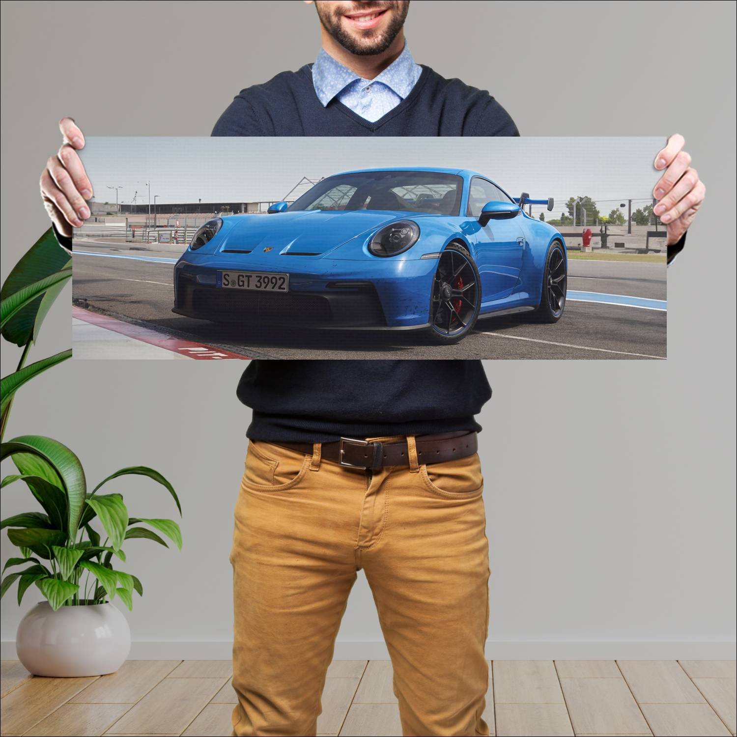 Cuadro grande 30x80cm 2021 porsche 911 gt3 auto 448 Porsche