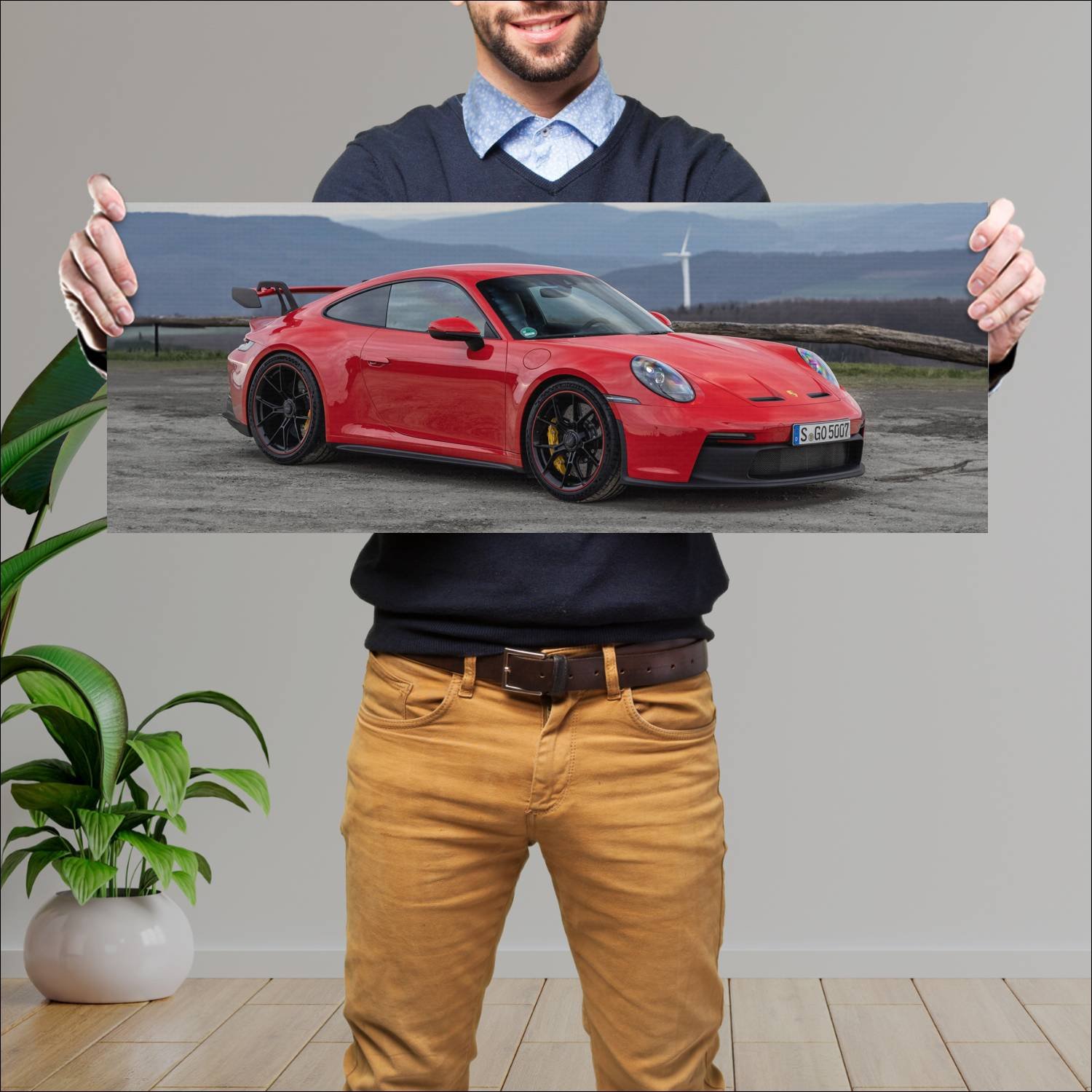 Cuadro grande 30x80cm 2021 porsche 911 gt3 auto 449 Porsche