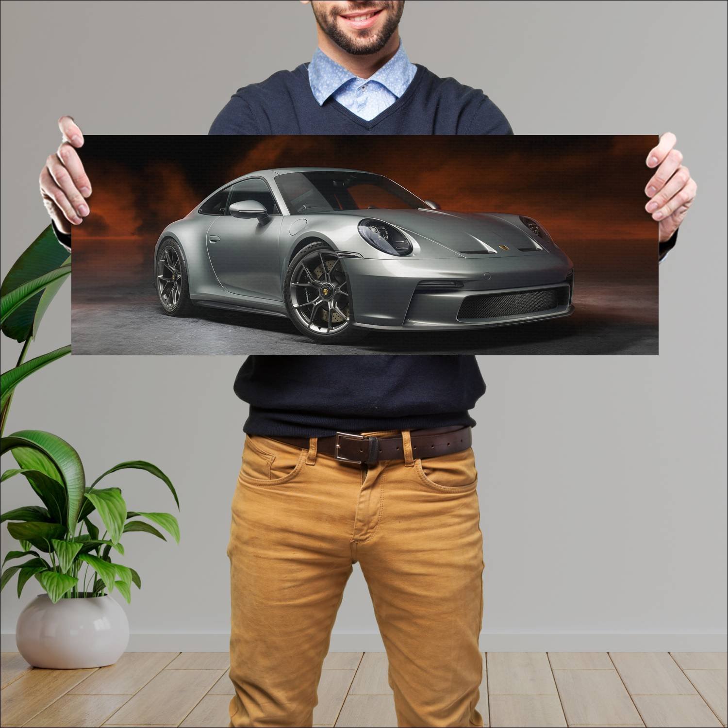 Cuadro grande 30x80cm 2021 porsche 911 gt3 70 year 450 Porsche