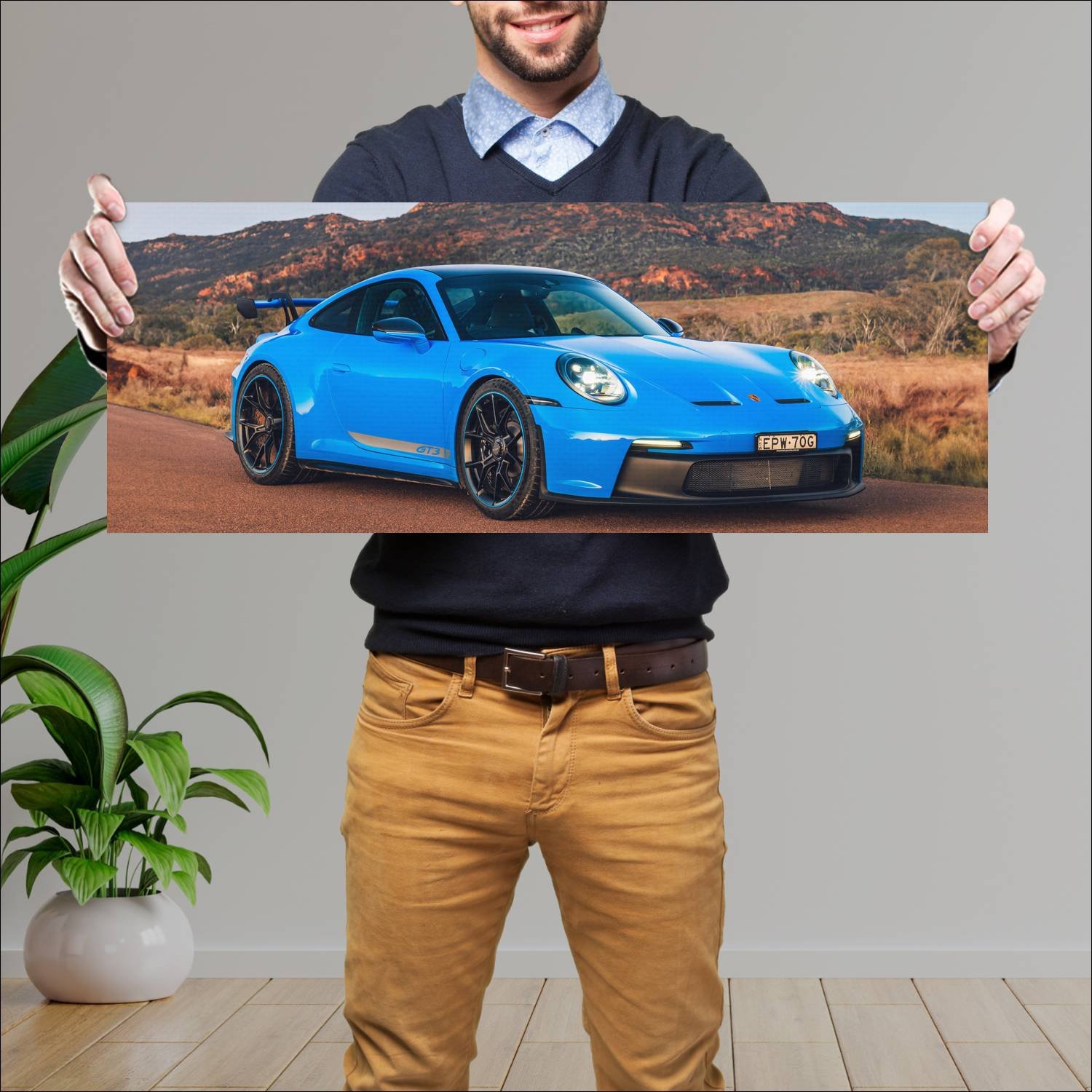 Cuadro grande 30x80cm 2021 porsche 911 gt3 au Porsche