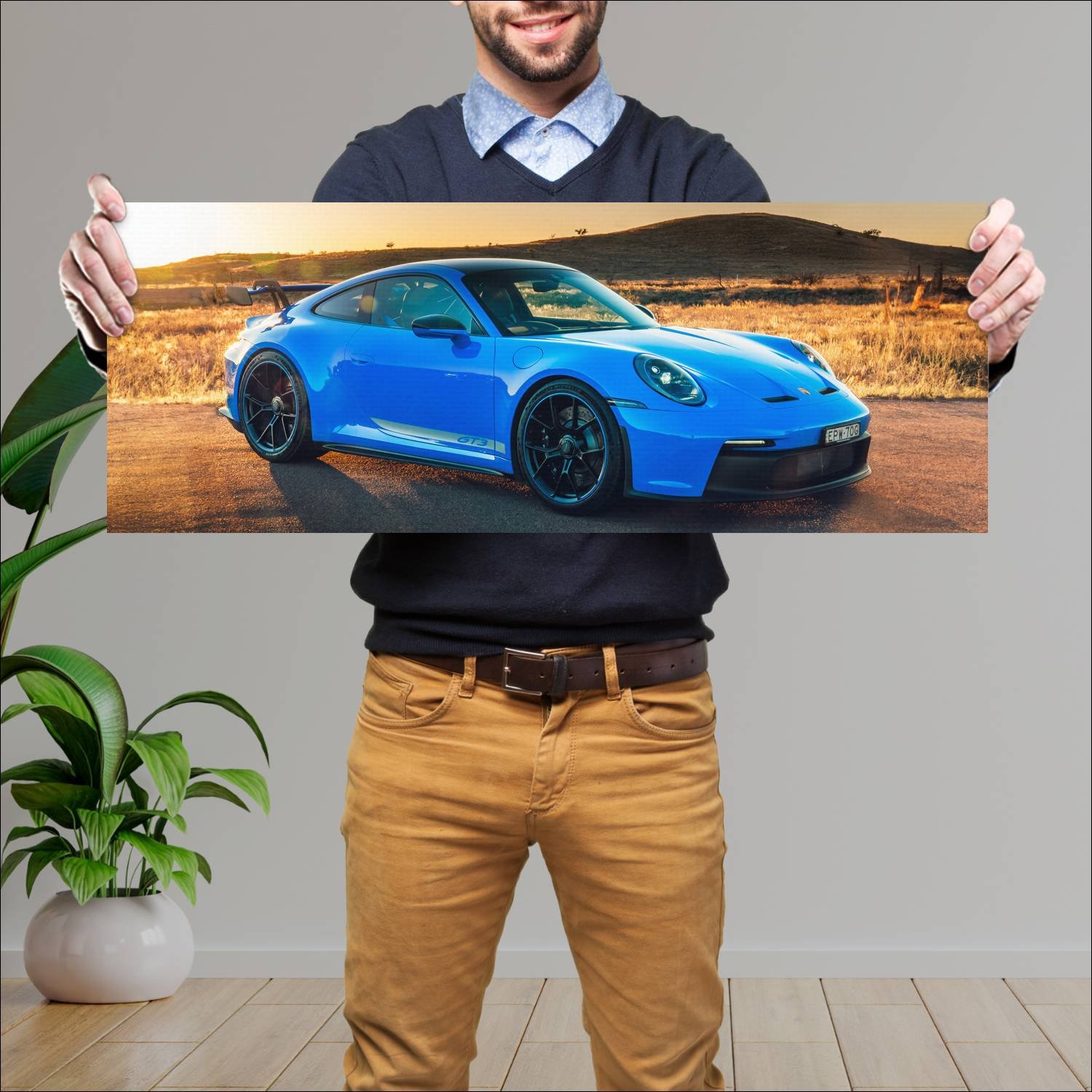 Cuadro grande 30x80cm 2021 porsche 911 gt3 au Porsche