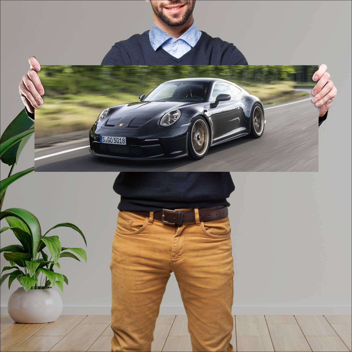 Cuadro grande 30x80cm 2021 porsche 911 gt3 touring 458 Porsche