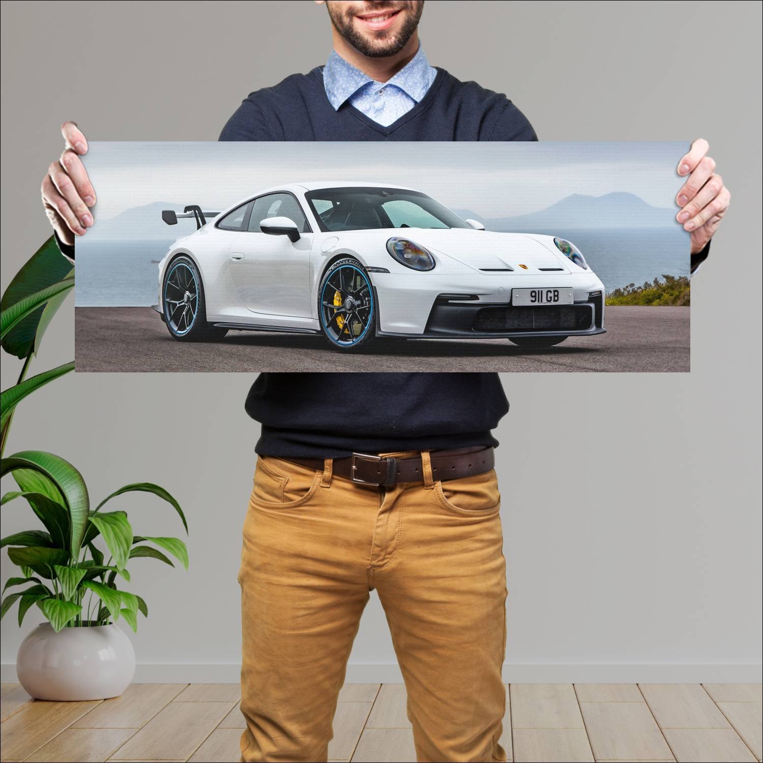 Cuadro grande 30x80cm 2021 porsche 911 gt3 uk Porsche