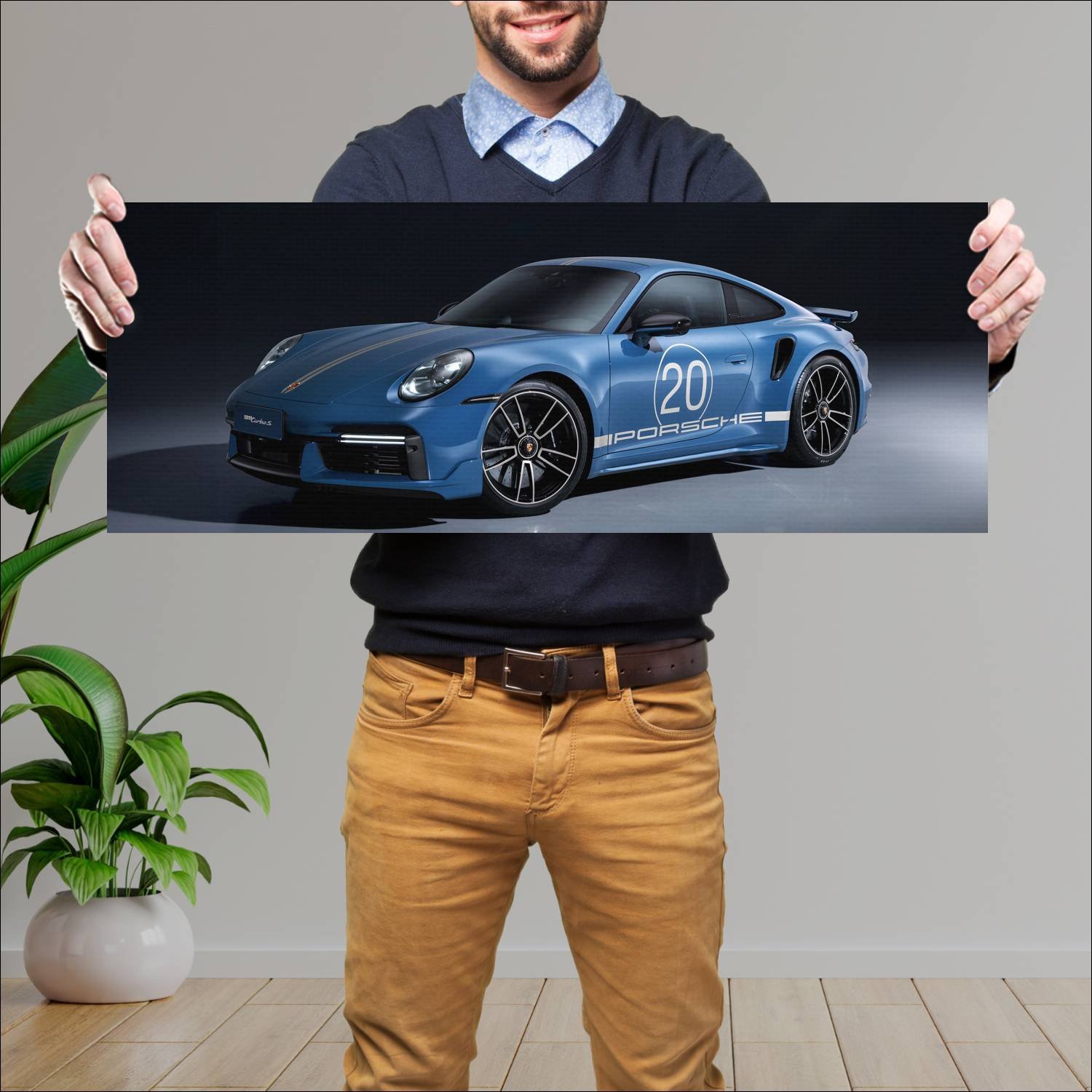 Cuadro grande 30x80cm 2021 porsche 911 turbo s 20 463 Porsche