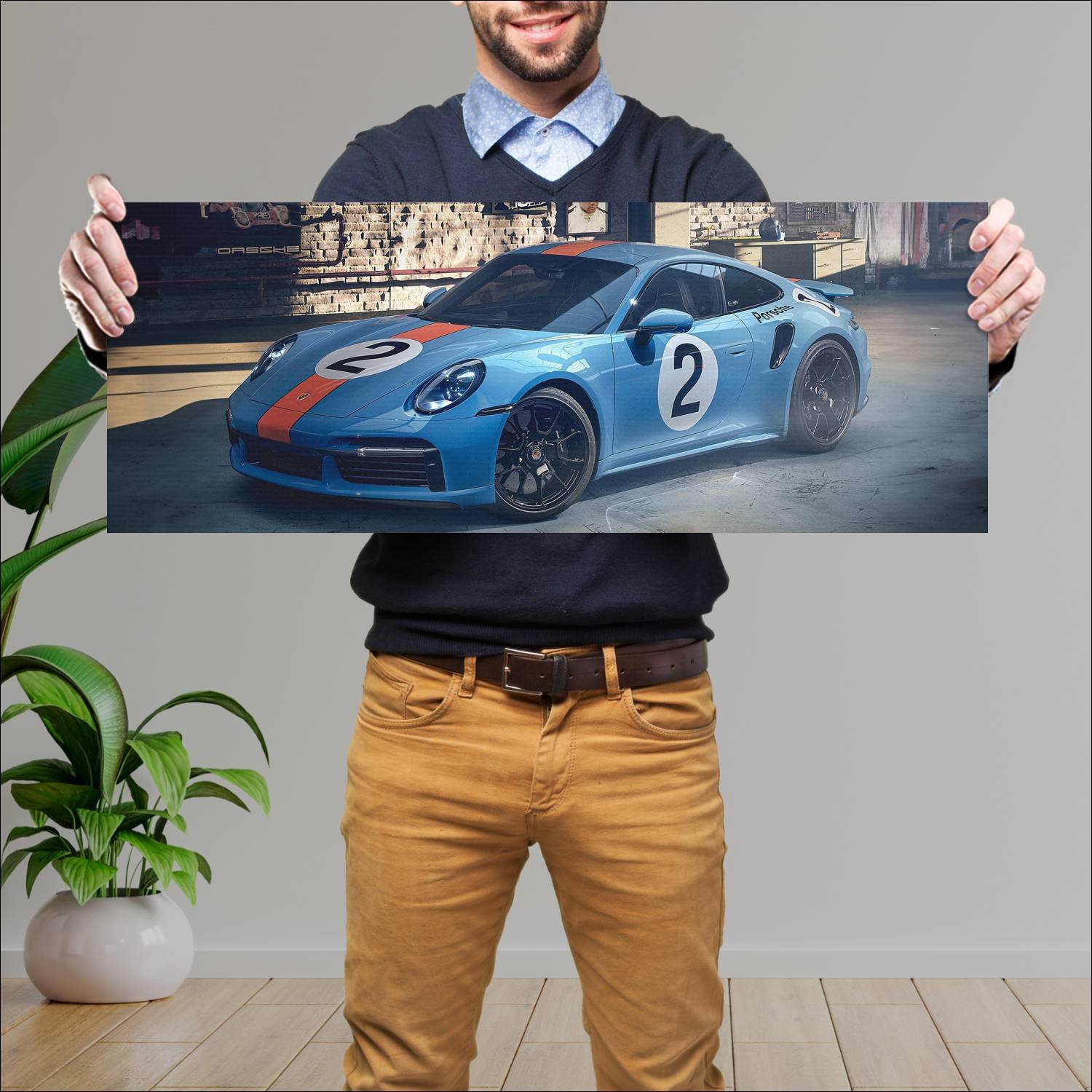 Cuadro grande 30x80cm 2021 porsche 911 turbo s ped 464 Porsche