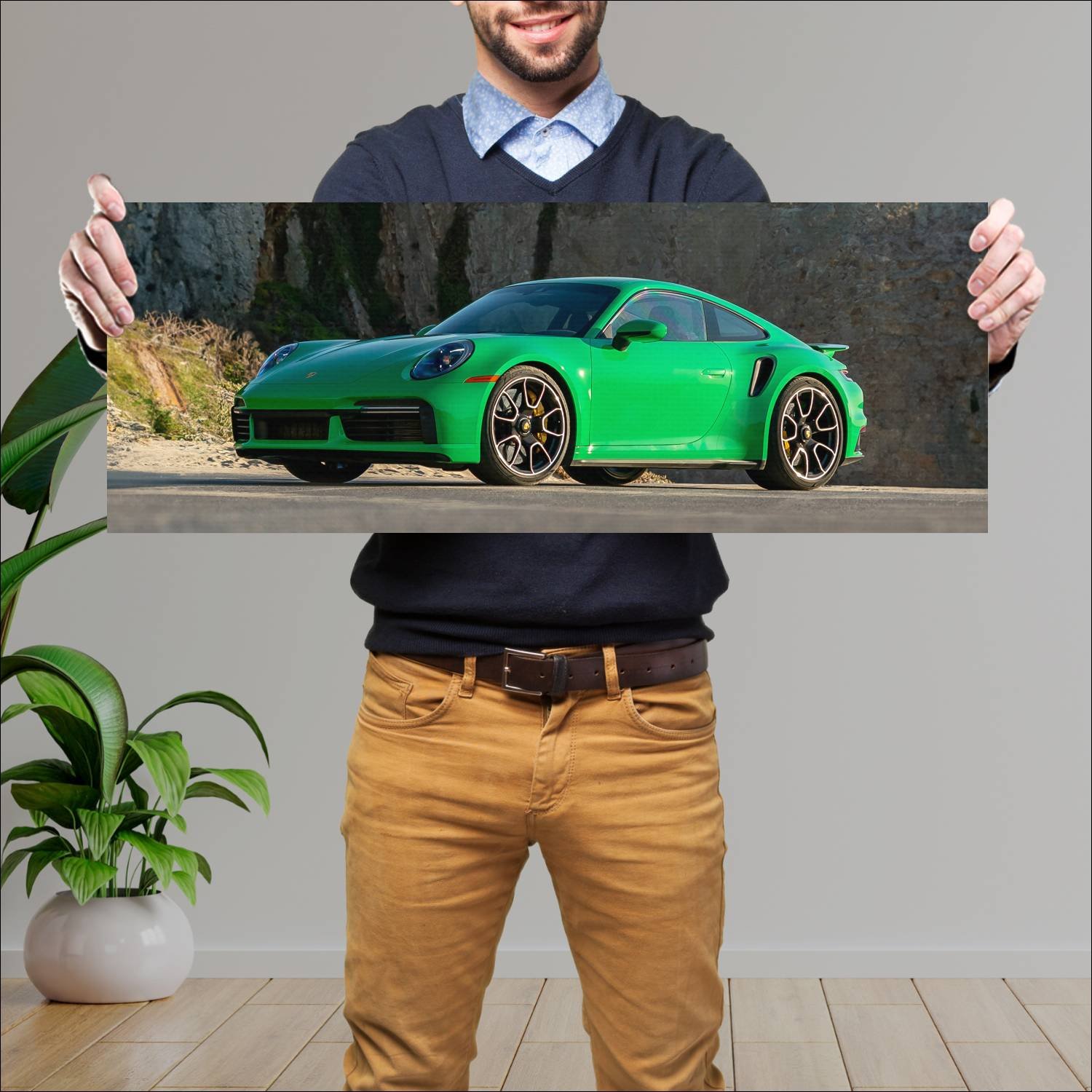 Cuadro grande 30x80cm 2021 porsche 911 turbo s us 465 Porsche