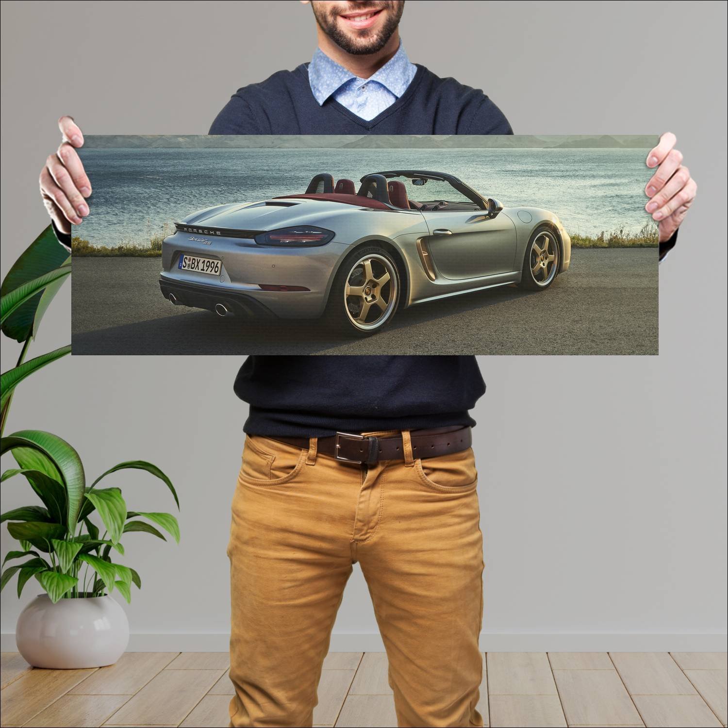 Cuadro grande 30x80cm 2021 porsche boxster 25 year 466 Porsche