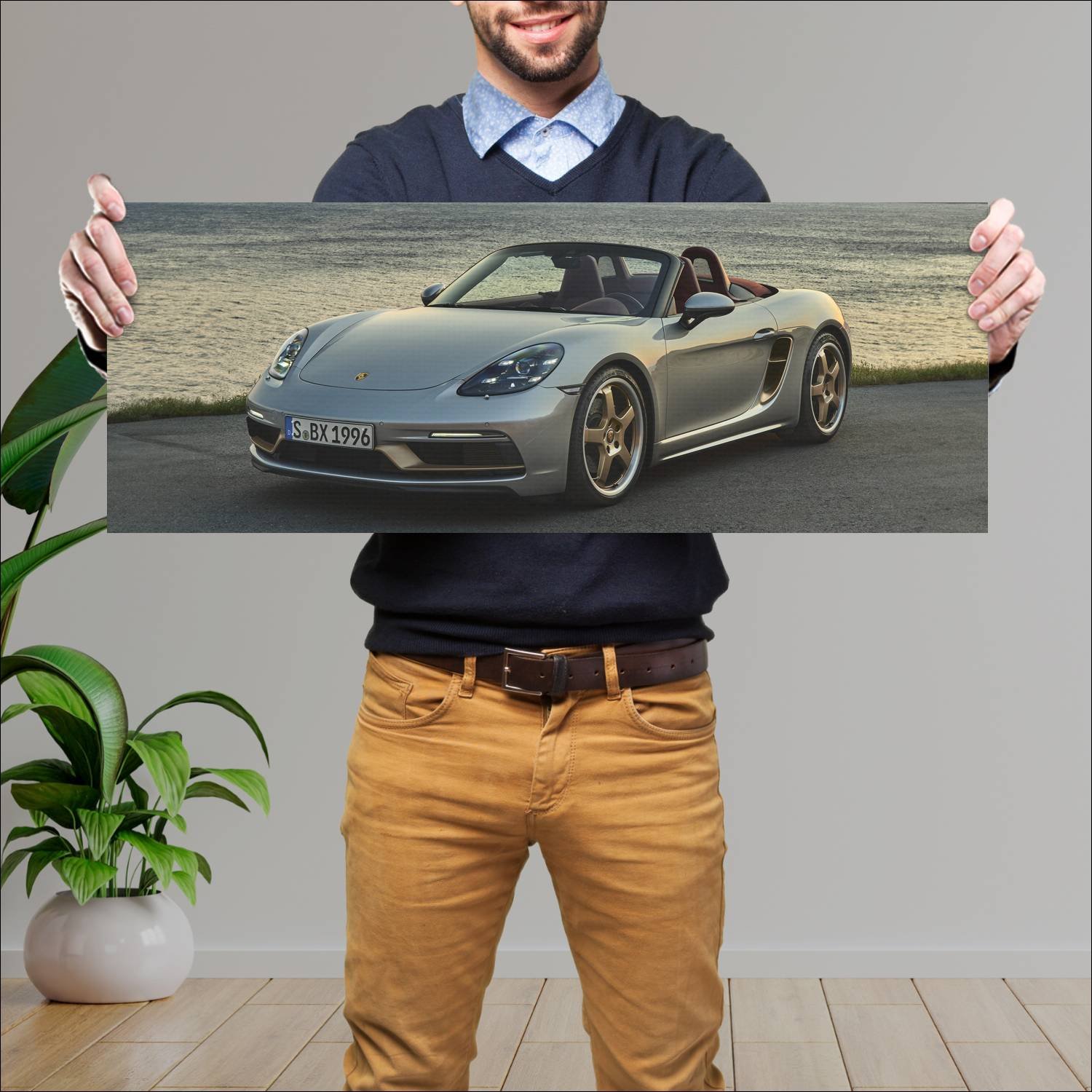 Cuadro grande 30x80cm 2021 porsche boxster 25 year 467 Porsche