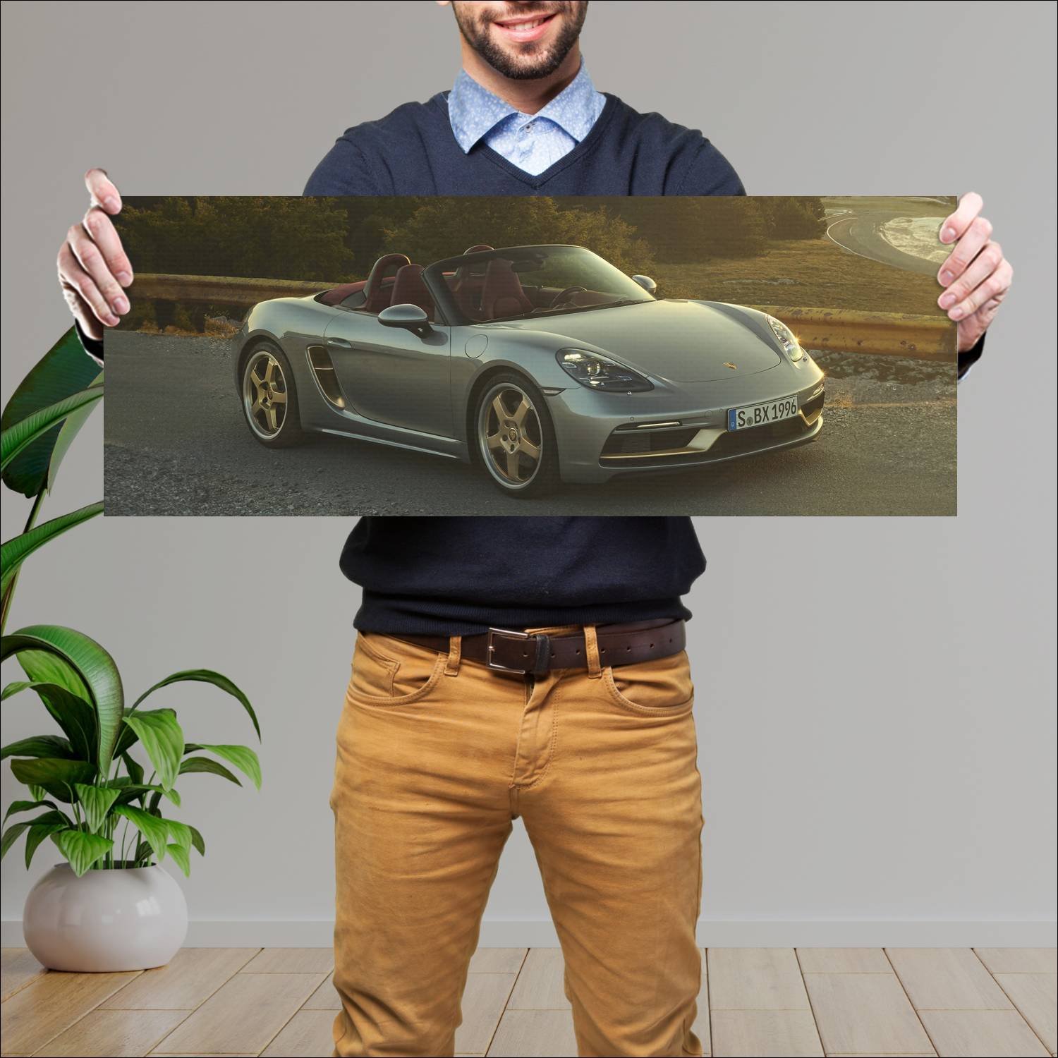Cuadro grande 30x80cm 2021 porsche boxster 25 year 469 Porsche