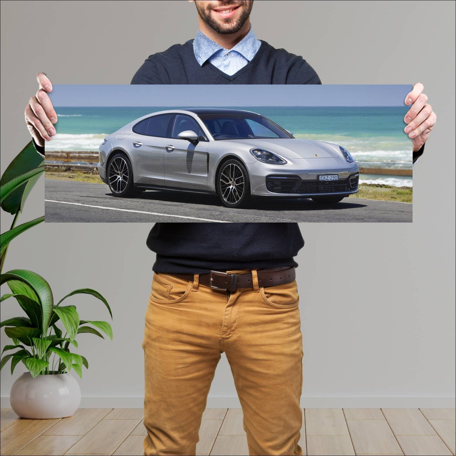Cuadro grande 30x80cm 2021 porsche panamera au 103 481 Porsche