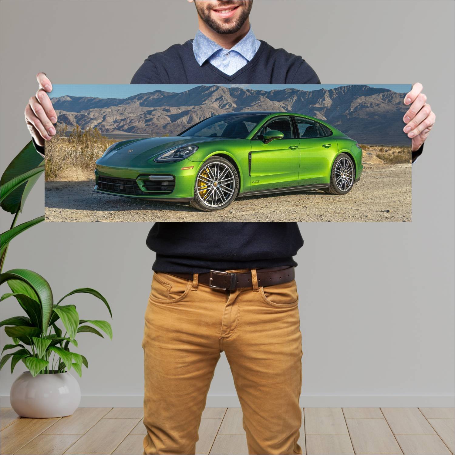Cuadro grande 30x80cm 2021 porsche panamera gts us 484 Porsche