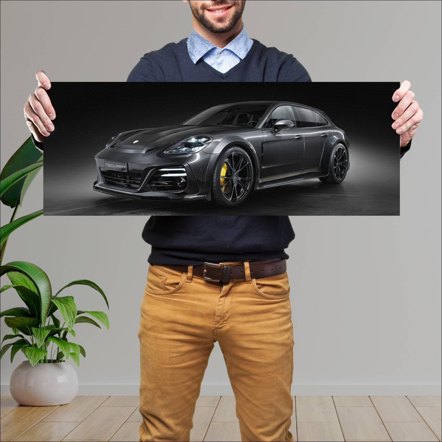 Cuadro grande 30x80cm 2021 techart grand gt auto 509 Porsche