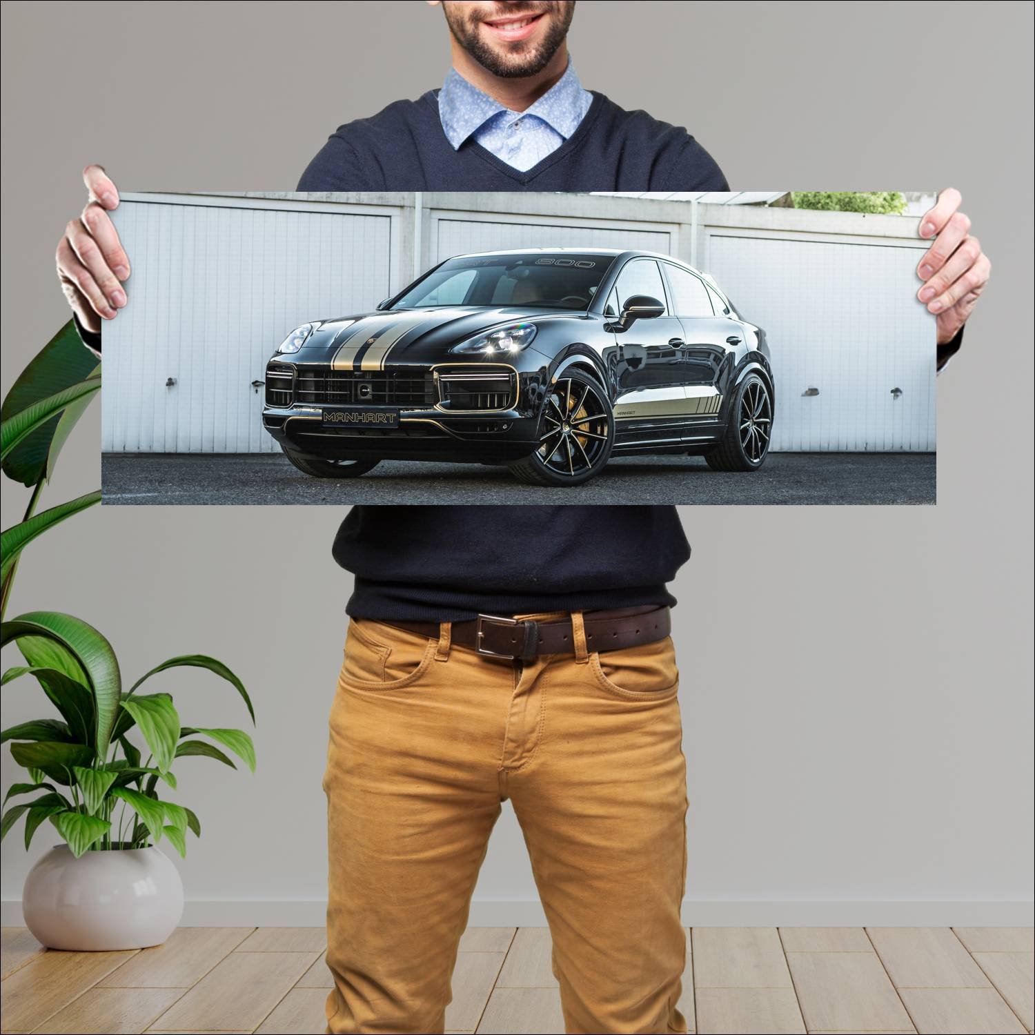 Cuadro grande 30x80cm 2022 manhart cayenne crt 800 516 Porsche