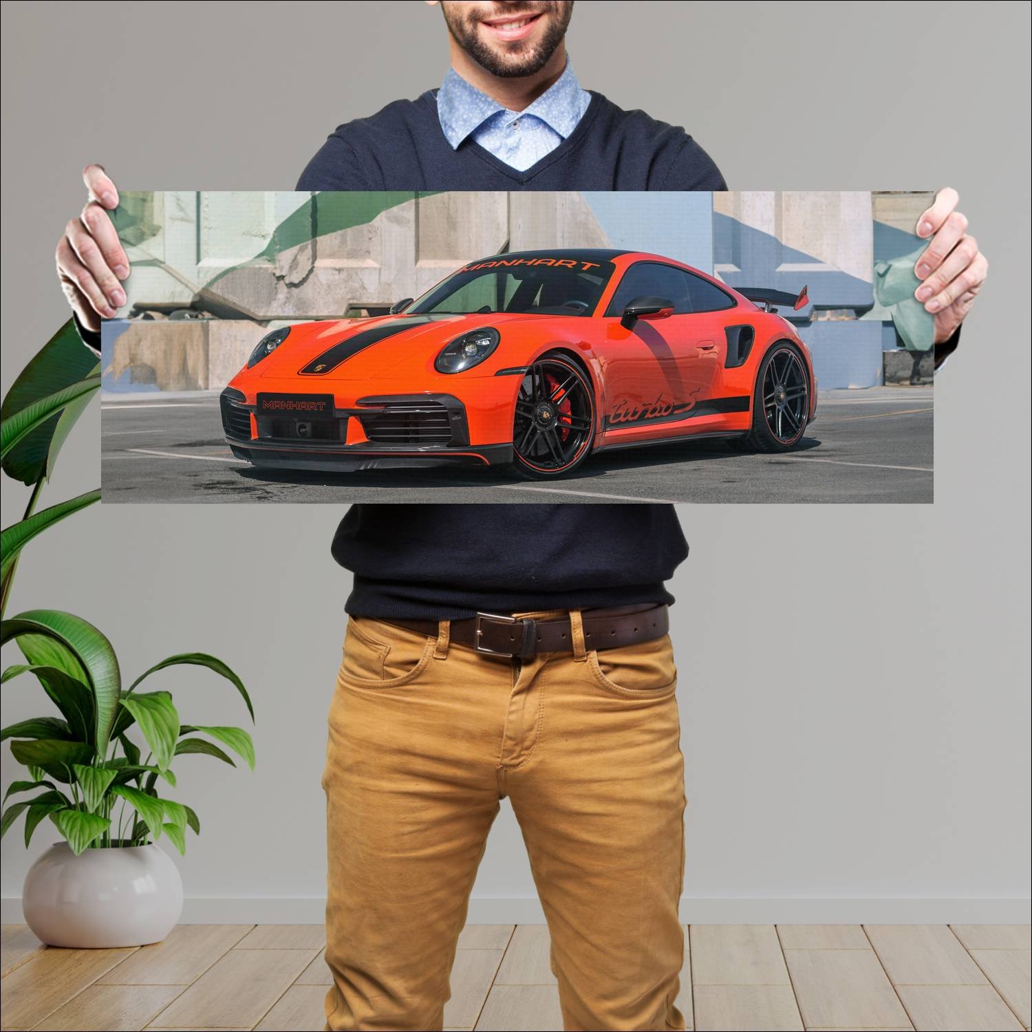 Cuadro grande 30x80cm 2022 manhart tr 800 auto 517 Porsche