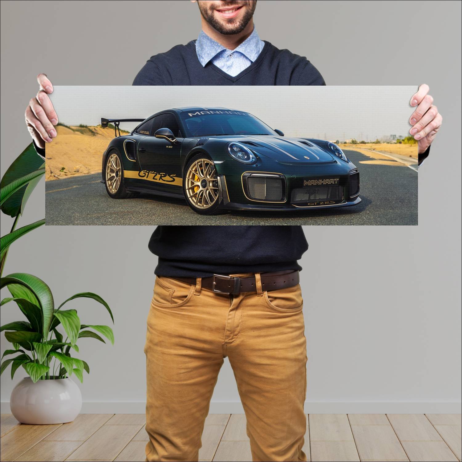 Cuadro grande 30x80cm 2022 manhart tr 900 auto 519 Porsche