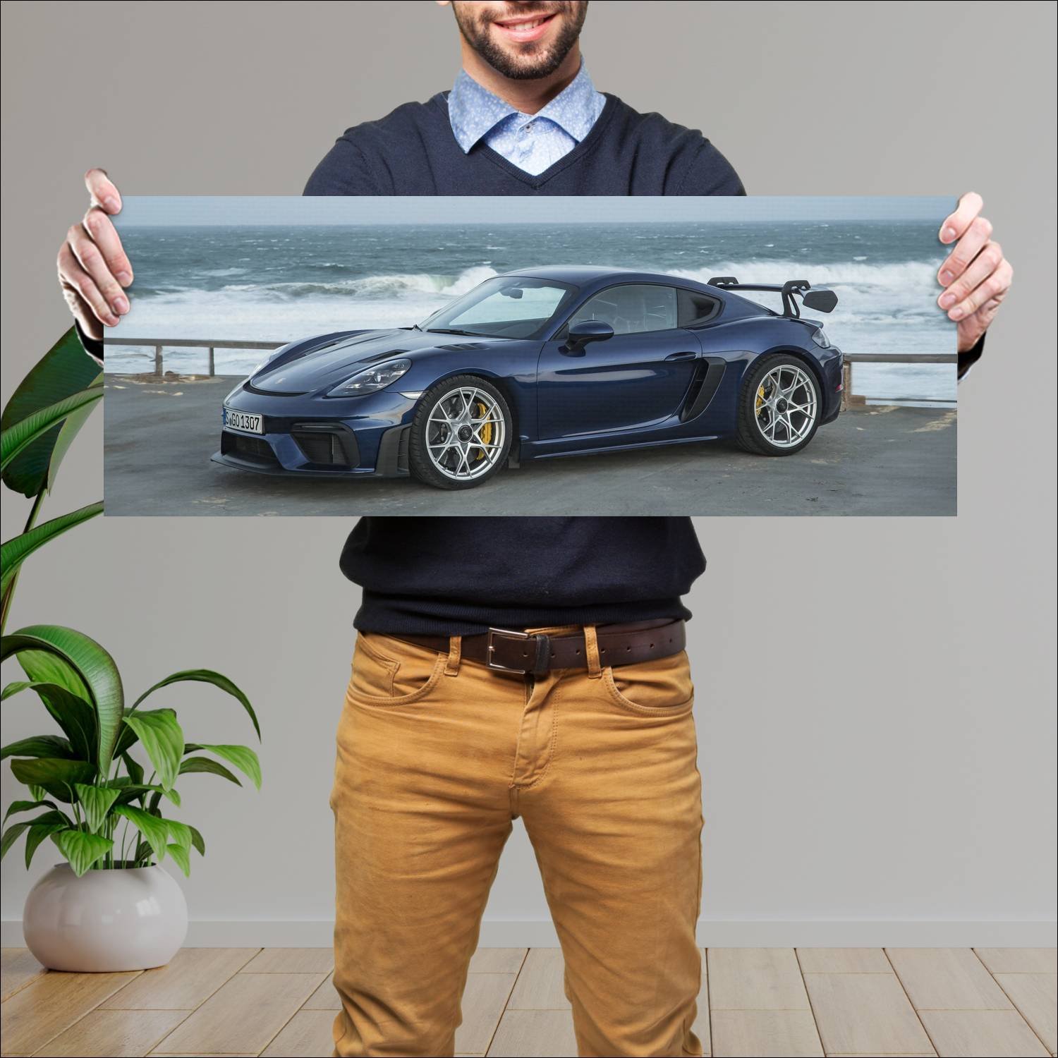 Cuadro grande 30x80cm 2022 porsche 718 cayman gt4 524 Porsche