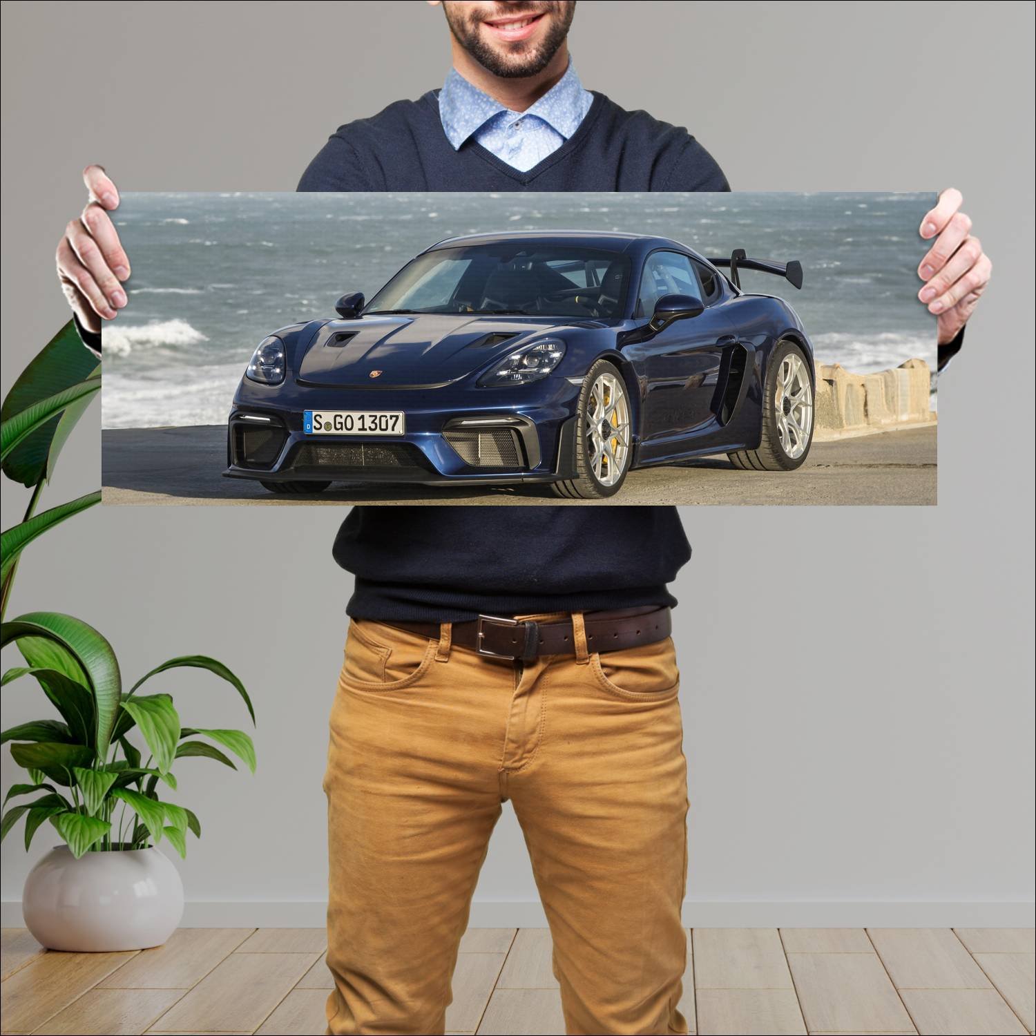 Cuadro grande 30x80cm 2022 porsche 718 cayman gt4 525 Porsche