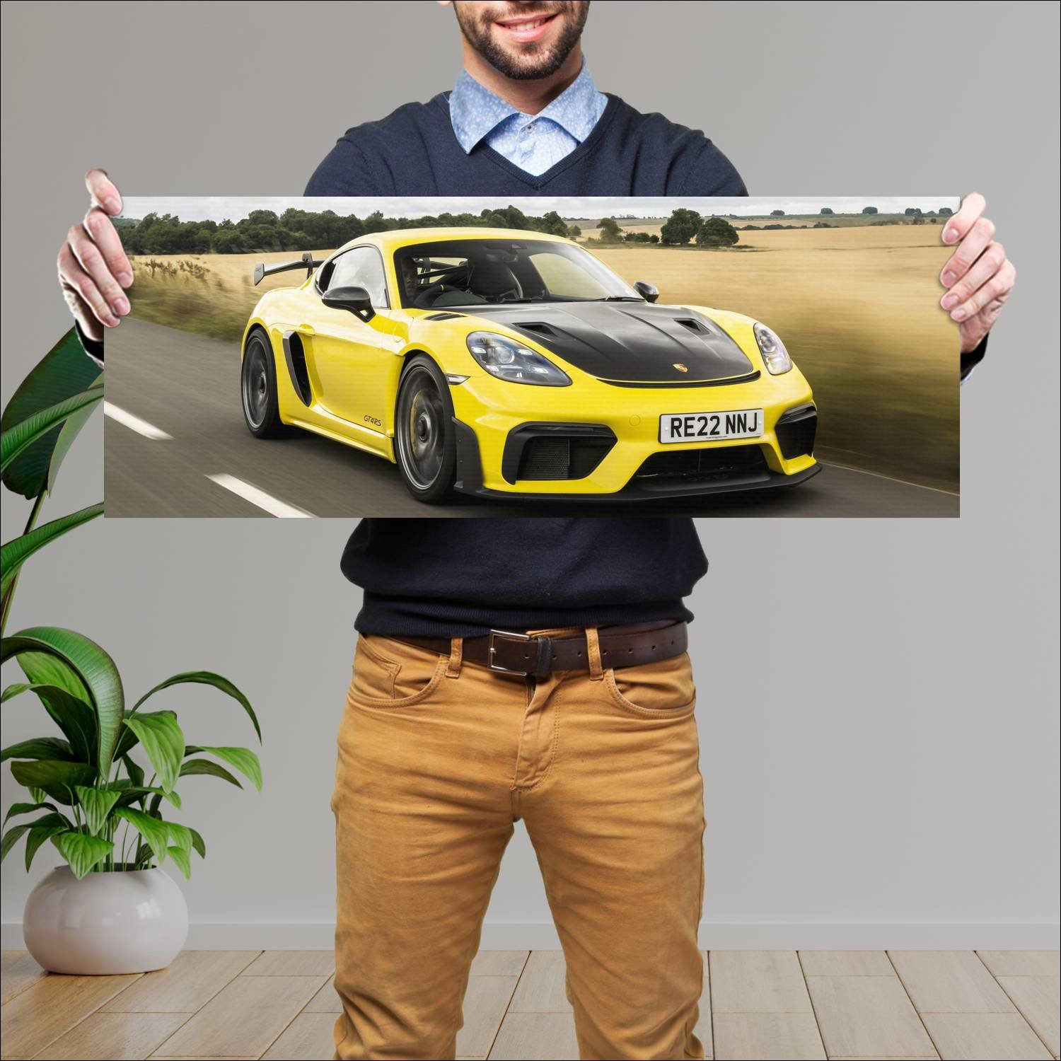 Cuadro grande 30x80cm 2022 porsche 718 cayman gt4 526 Porsche