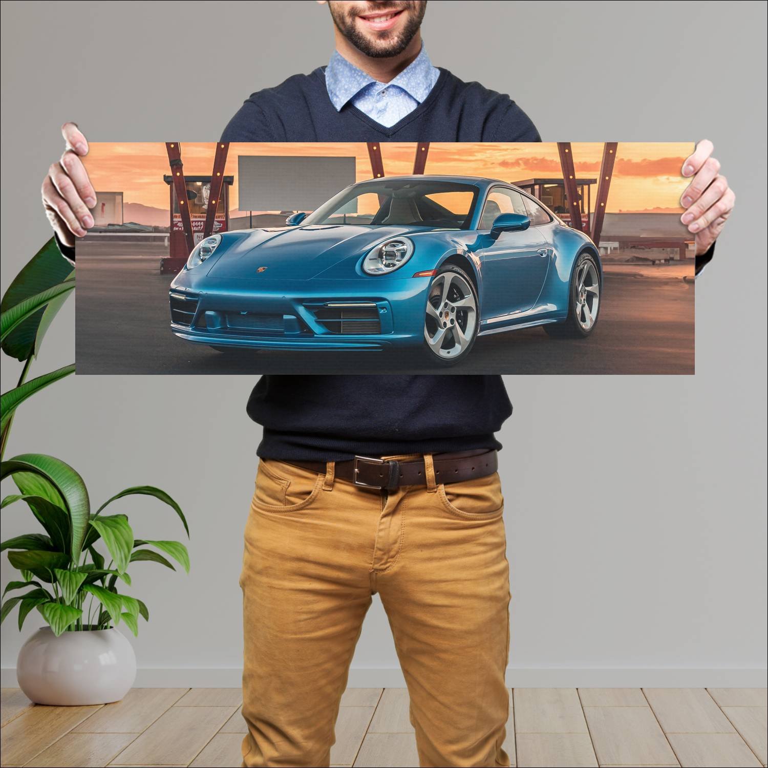 Cuadro grande 30x80cm 2022 porsche 911 carrera gts 534 Porsche